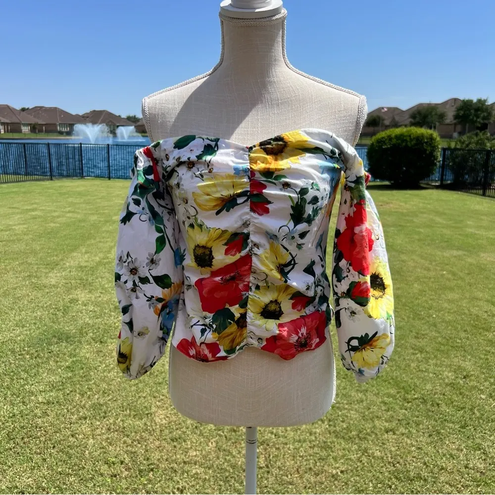 Zara Floral  Women's multicolor Top - Image 4