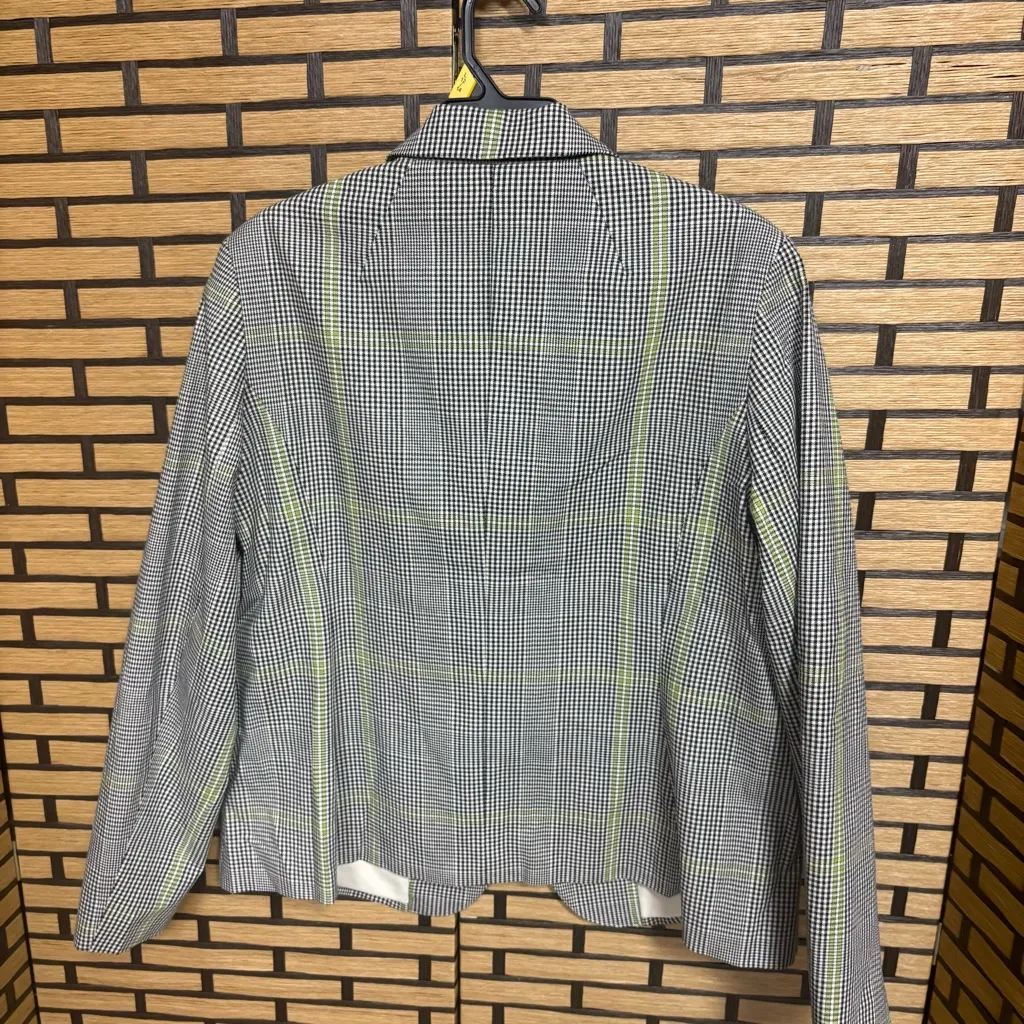 Free Assembly Black And White Plaid Blazer Size Large - Image 2