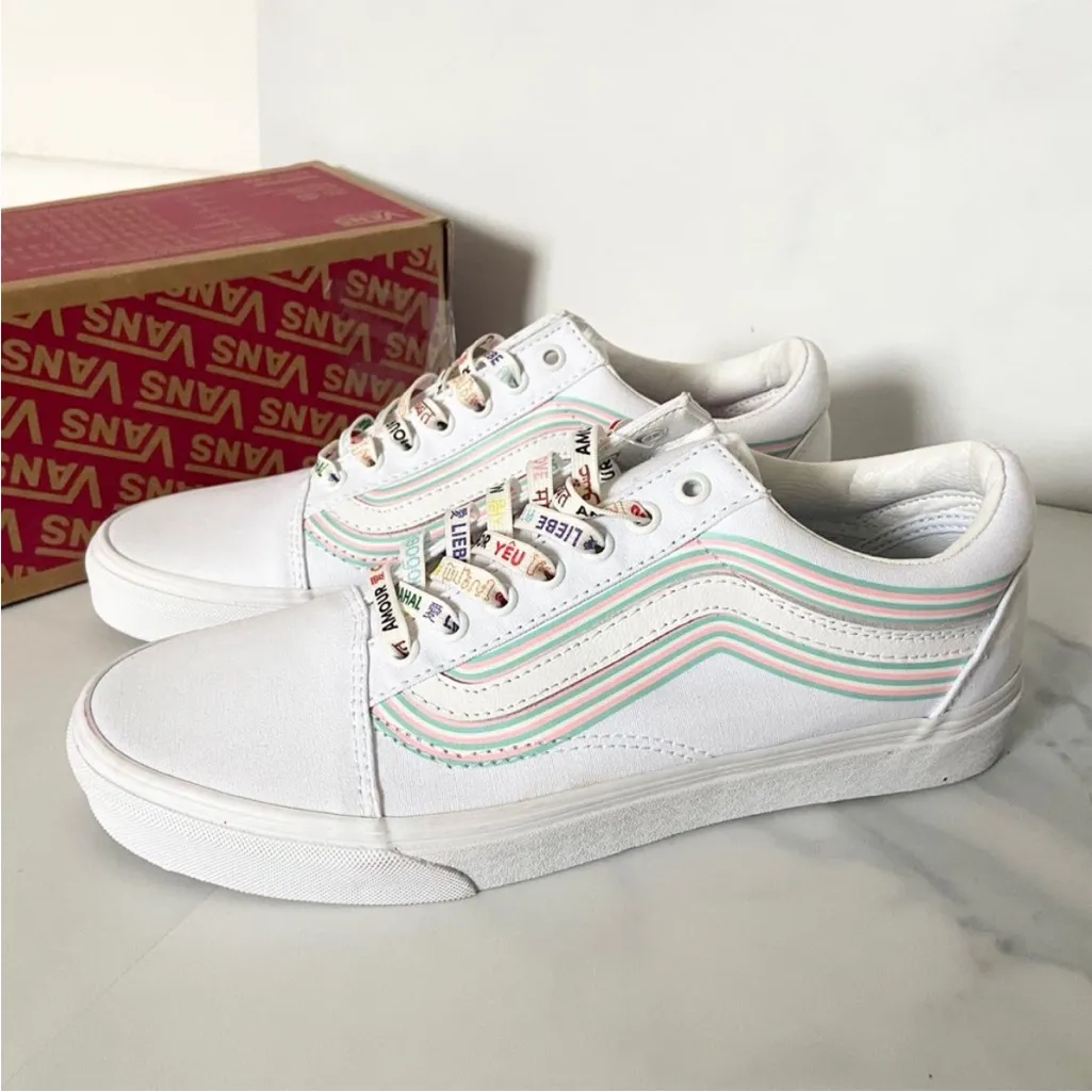 Vans Old Skool Low Tops Casual Skateboarding Shoes Unisex White Women 11.5 US - Image 3