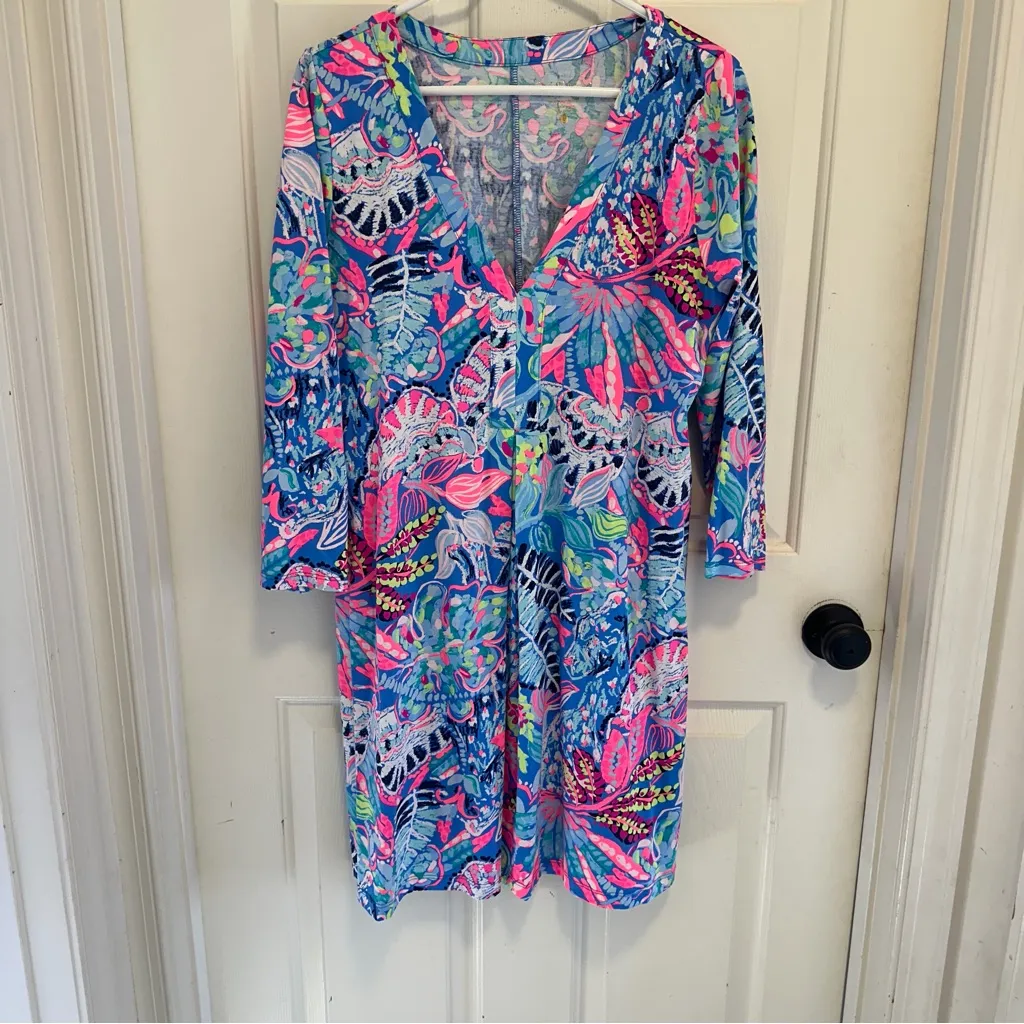 Lilly Pulitzer Long Sleeve Amina Dress Fantasy Garden Size Large NWOT - Image 2