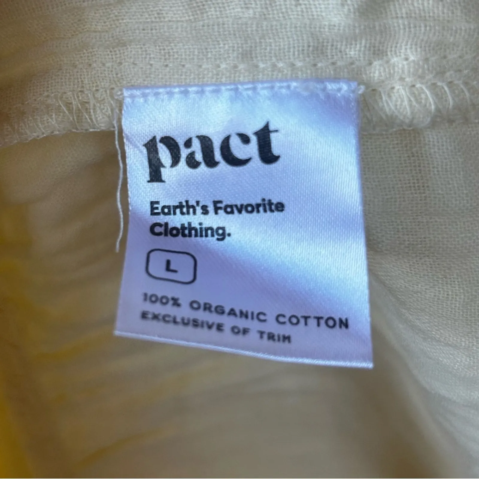 Pact Organic Cotton Coastal Gauze Throw-And-Go Dress in Butter Yellow Large NWT - Image 5