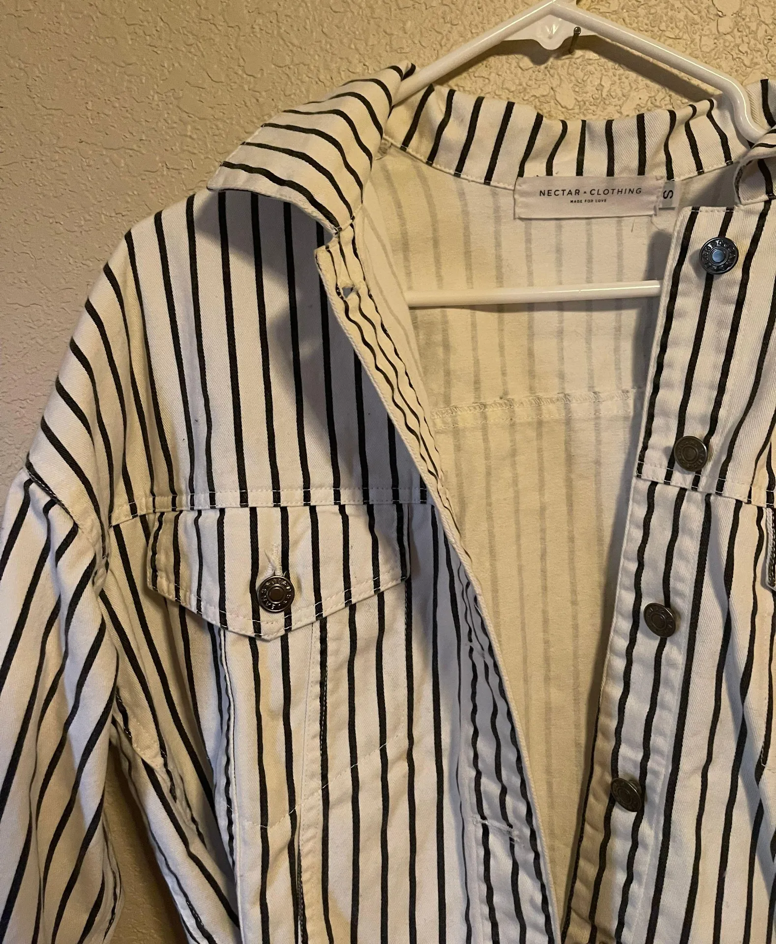 Nectar Clothing Stripped Jean Jacket - Image 3