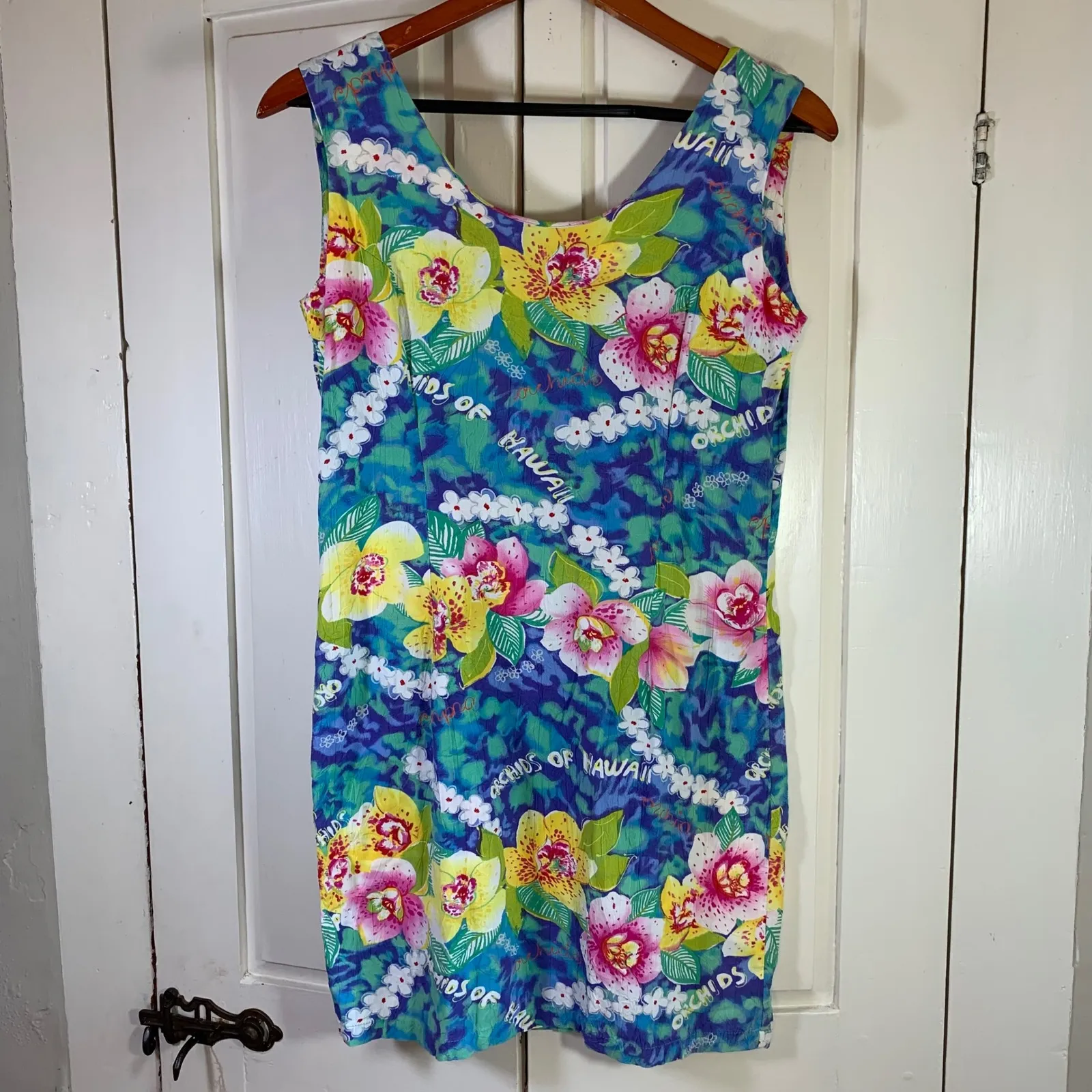 Vintage Jams World Dress Orchids of Hawaii‎ Floral Sleeveless Hawaiian - Image 3