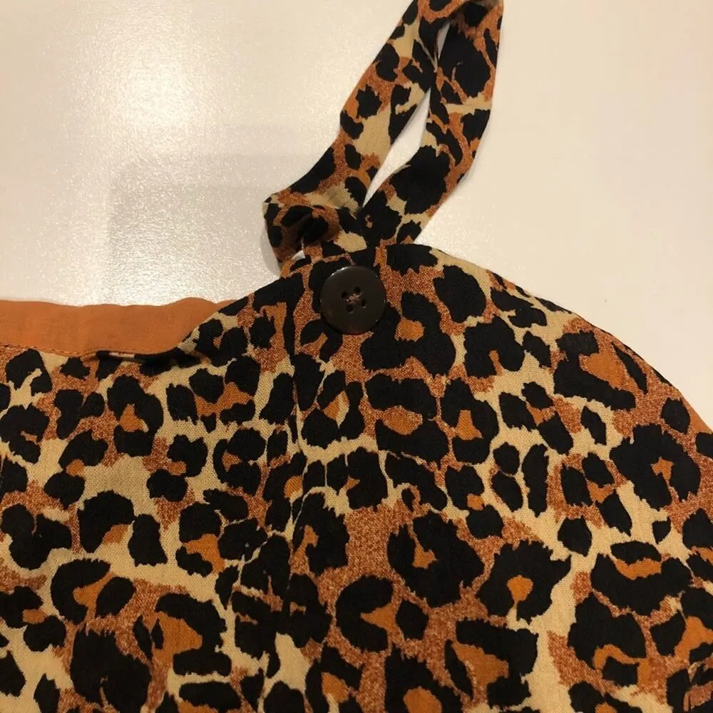 Band of Gypsies Onyx leopard print flowy crop top size S - Image 6