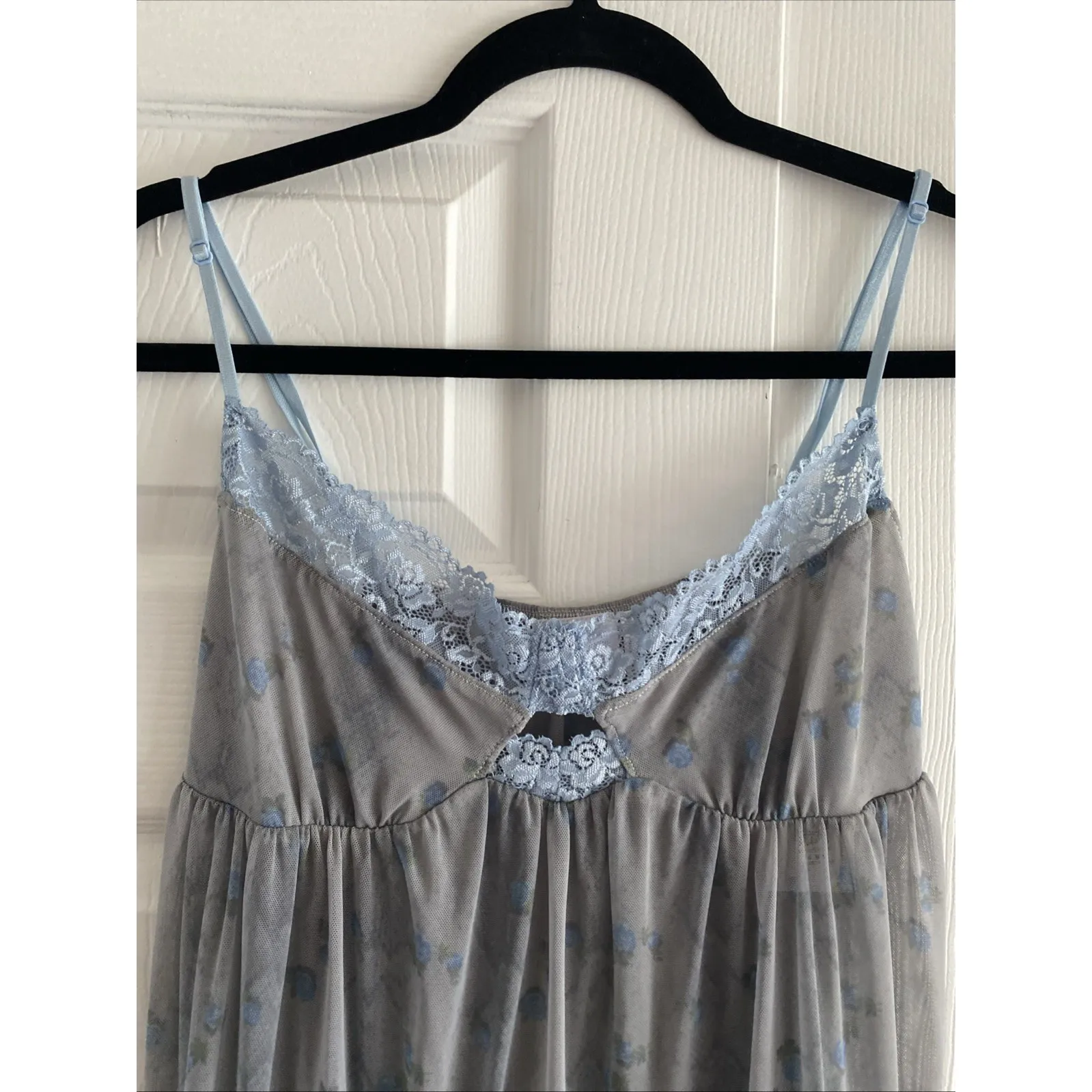 Out From Under Womens Small Urban Outfitters Navy Floral Corset Babydoll Chemise - Image 2