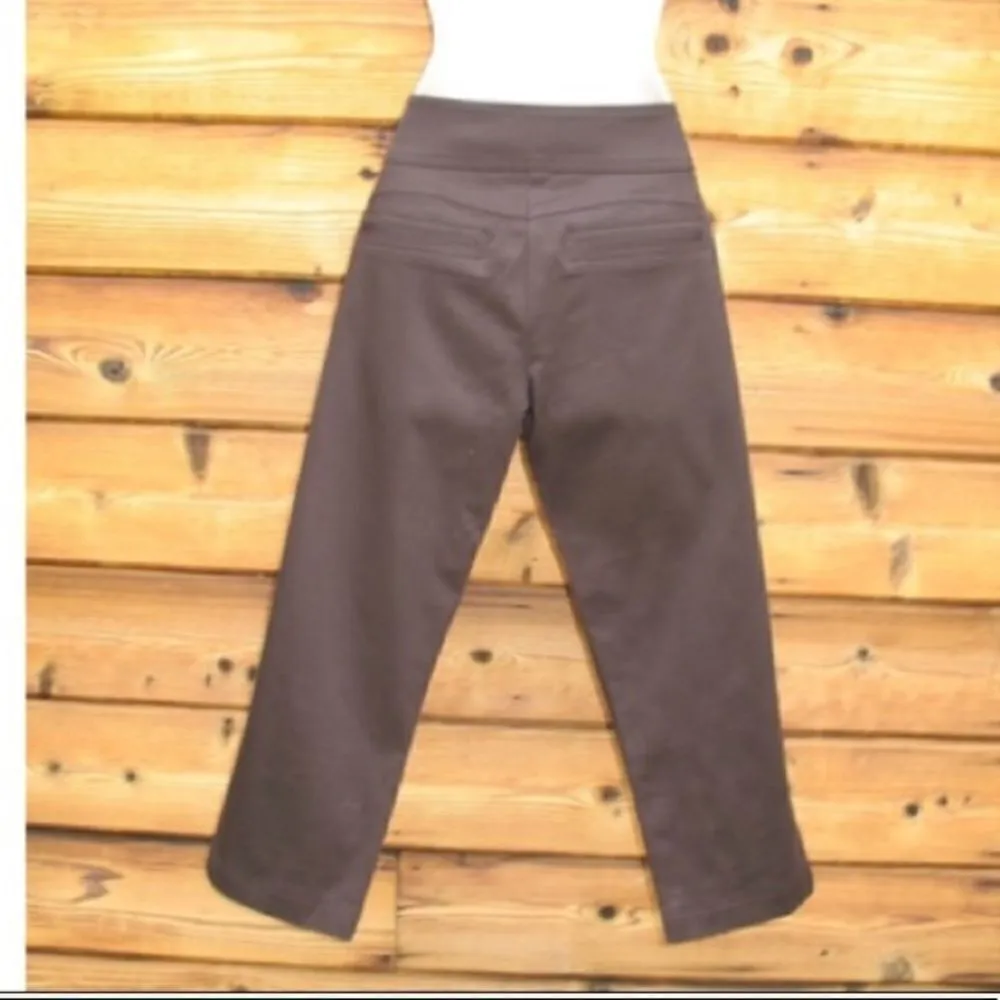 NWT Brown Sateen Cropped Pants - Image 4