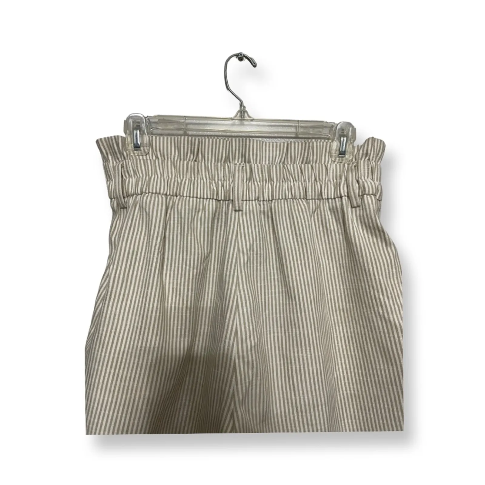 Vero Moda Culottes Shorts Paperbag Waist Pull On Modern Striped Beige/White W M - Image 6