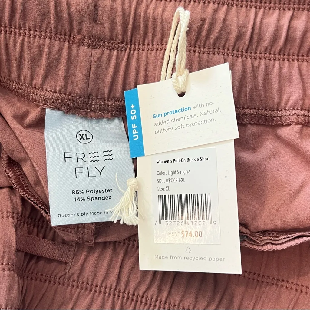 Free Fly NWT Women's Pull On Breeze Short Light Sangria XL Dusty Pink Shorts - Image 5