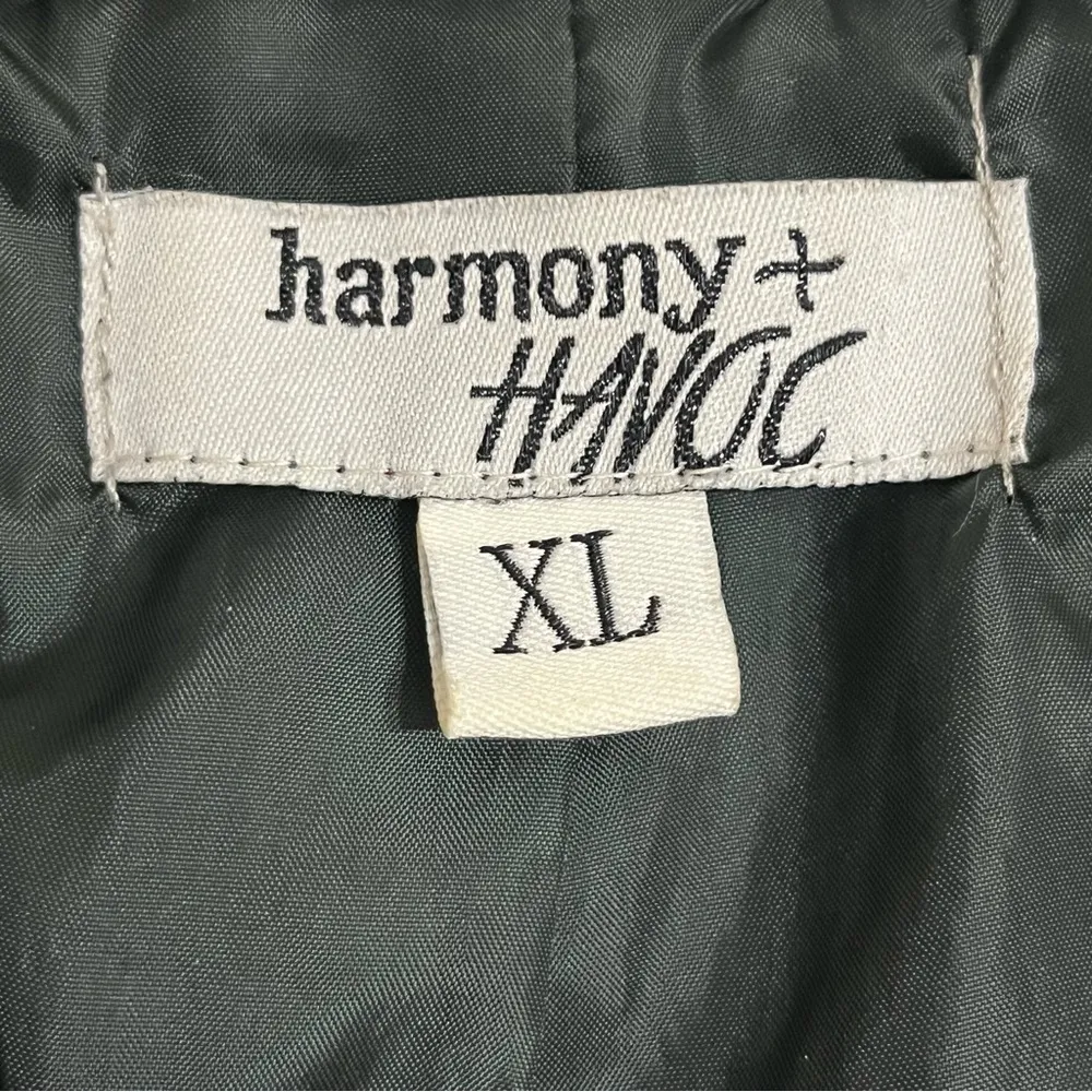 Women's Juniors Harmony & Havoc Faux Leather Jacket Hooded Zipper Size XL Green‎ - Image 3