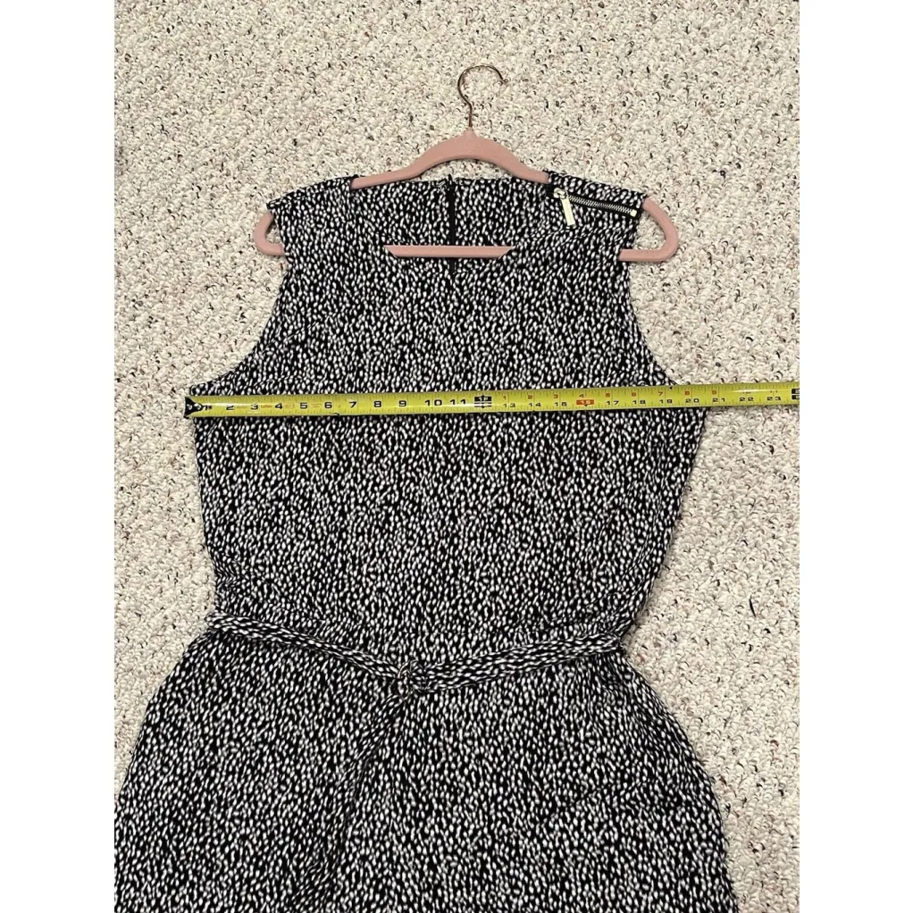 Michael Kors Woman’s Navy Sleeveless Belted Crop Pant W/Pockets Jumpsuit Sz 16 - Image 3