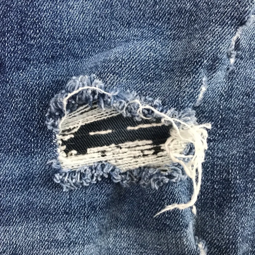 We The Free  People High Waist Slim Ripped Stretch Ankle Cropped blue jeans 27 - Image 5