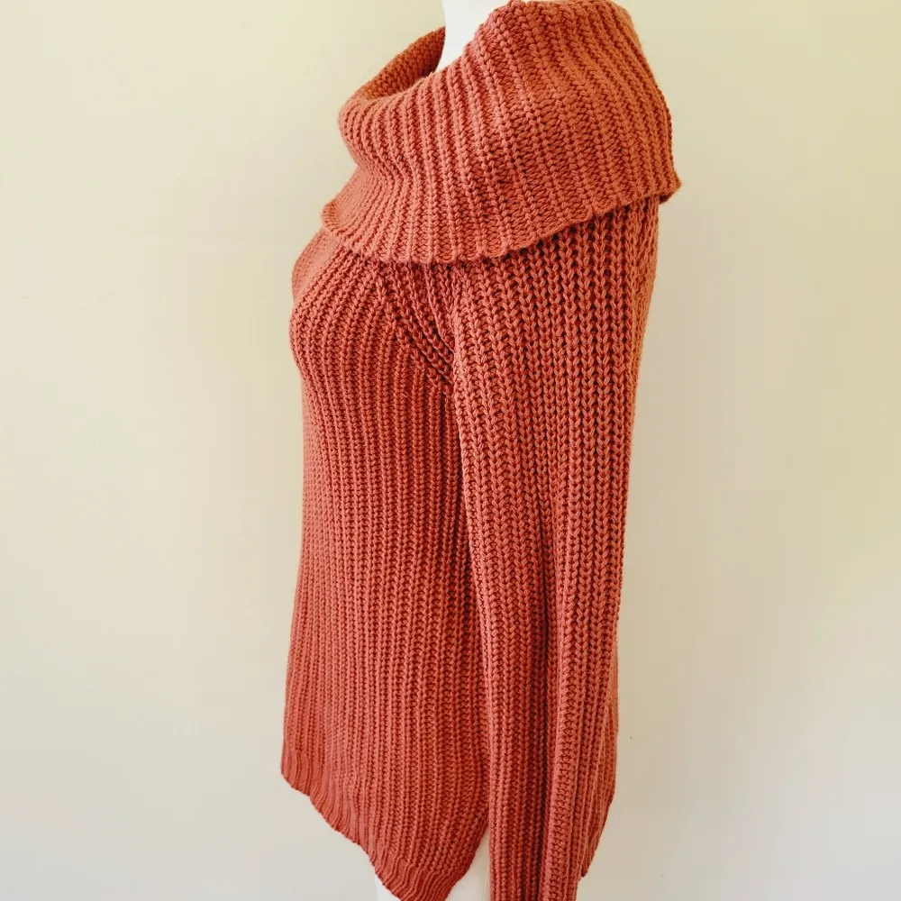 Favlux rust off shoulder hip length sweater size small - Image 7
