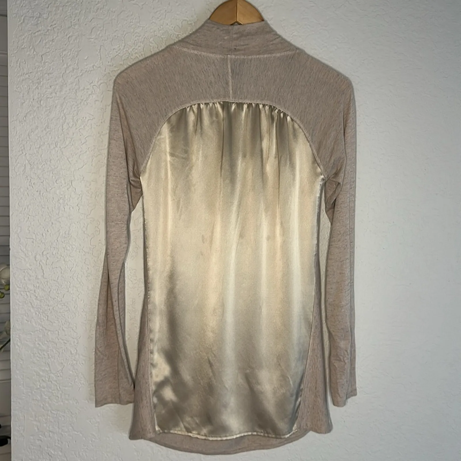 Heather Silk Modal Long Sleeve Cowl Neck T - Image 5