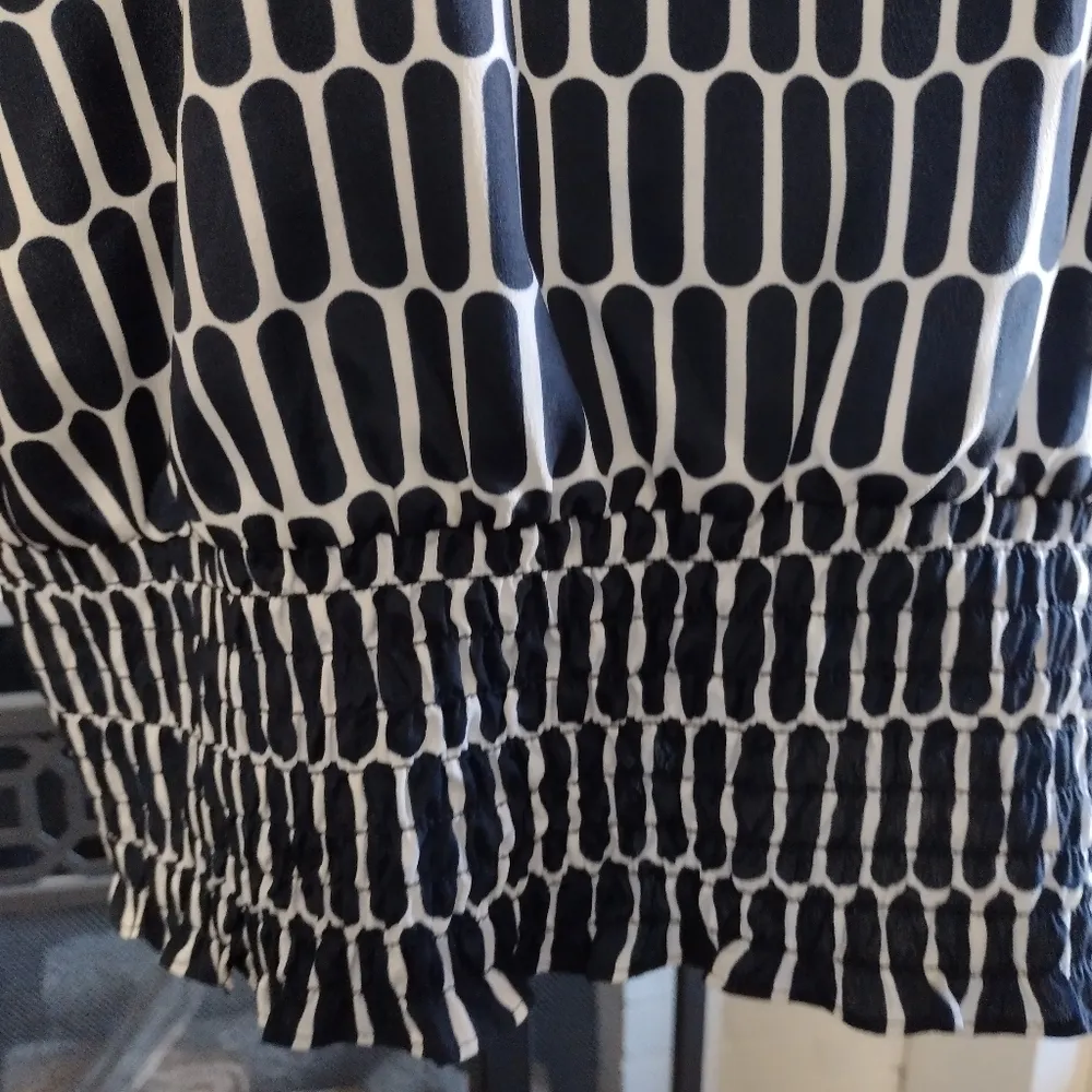 Michael Kors blue and white print top - Image 2