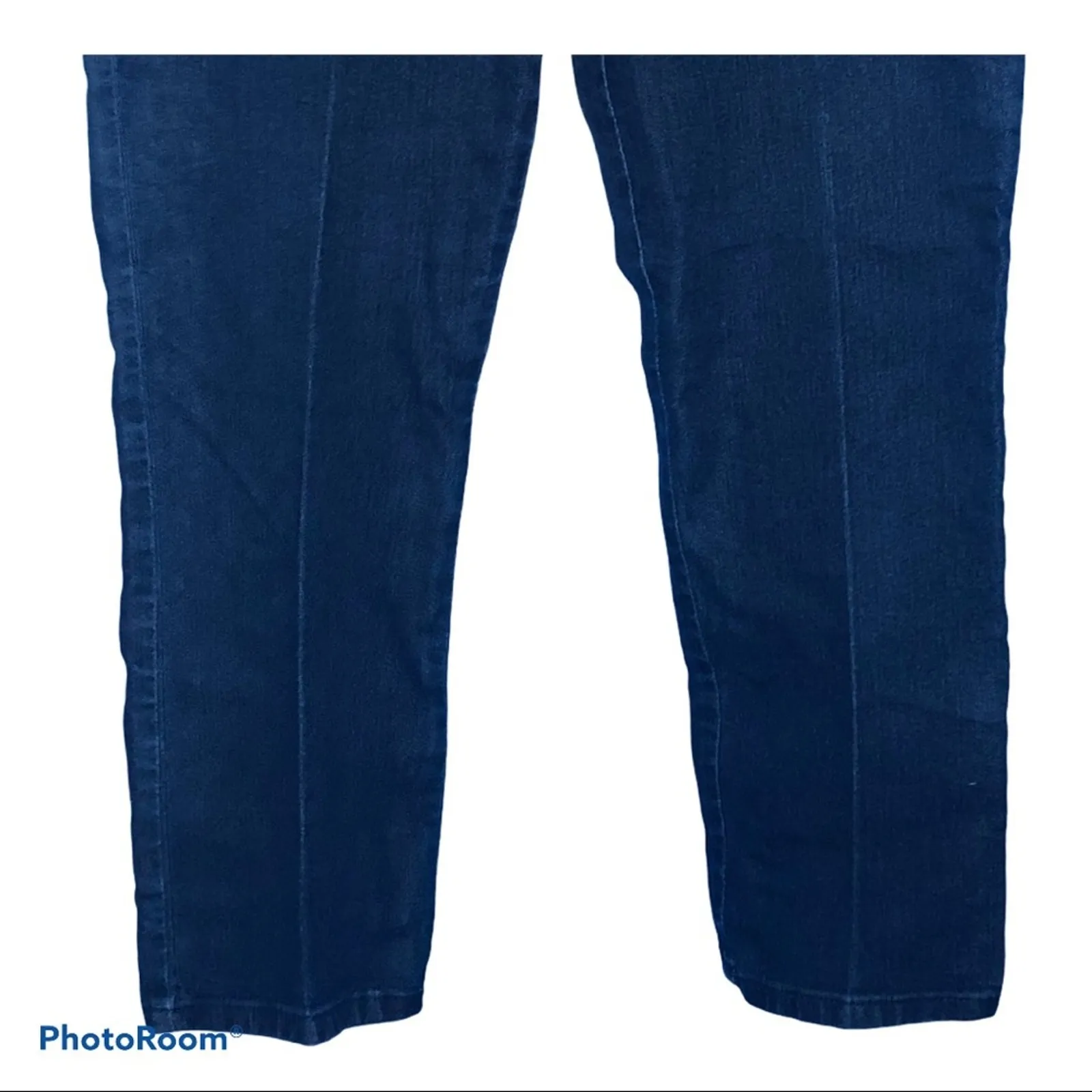 Michael Kors Dark Blue Skinny Crop Jeans Gold Pendant Detail Size 4 - Image 9