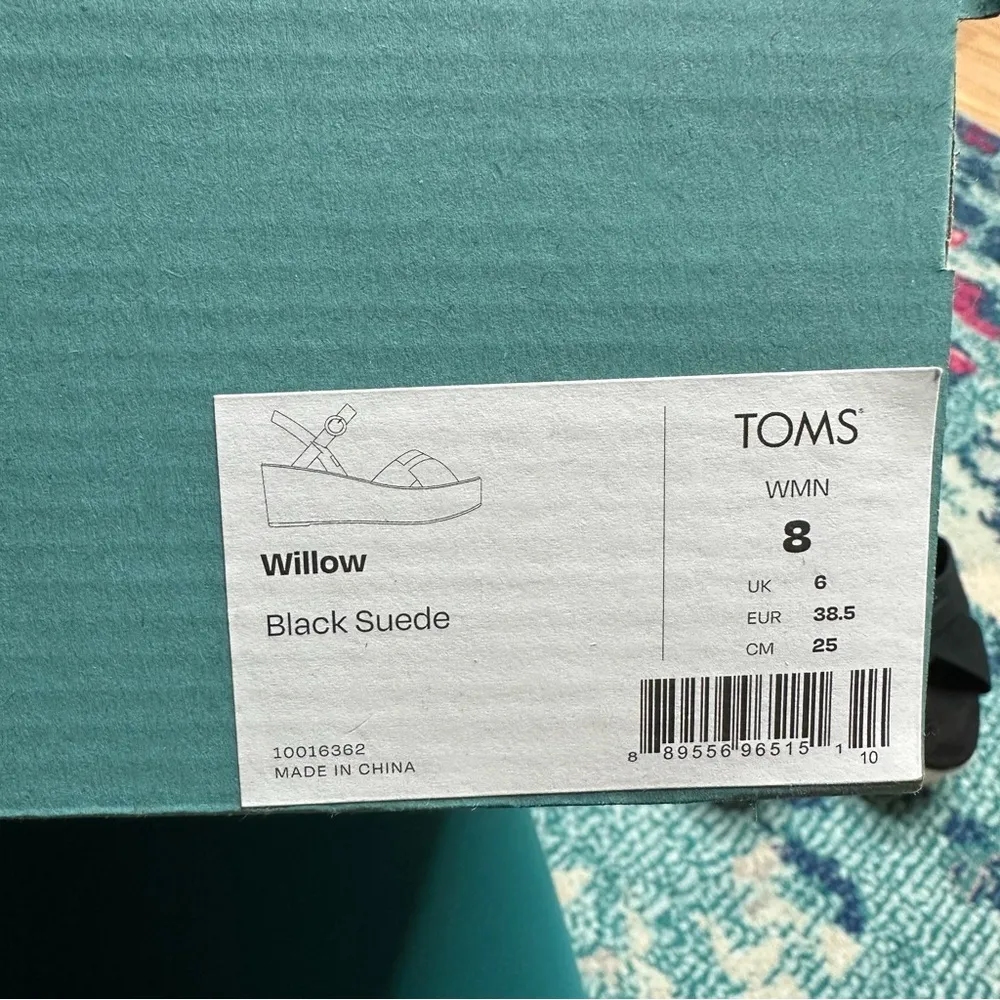 NEW TOMS Willow Wedge in Black Suede - Image 5