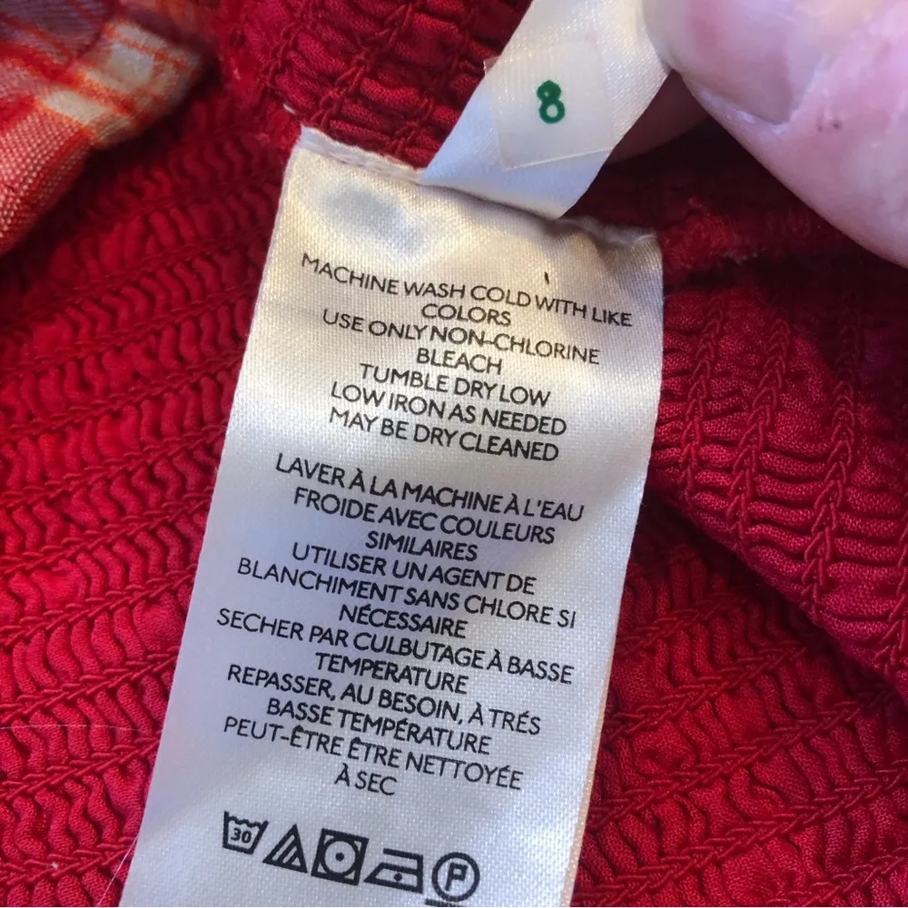 Free People Cherry Bomb Red Plaid Top Size Small - Image 9