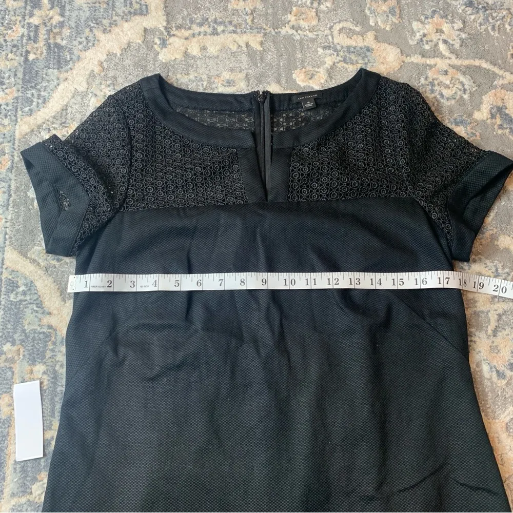 Ann Taylor Black Sheath Midi Dress Bateau Neckline - Image 3