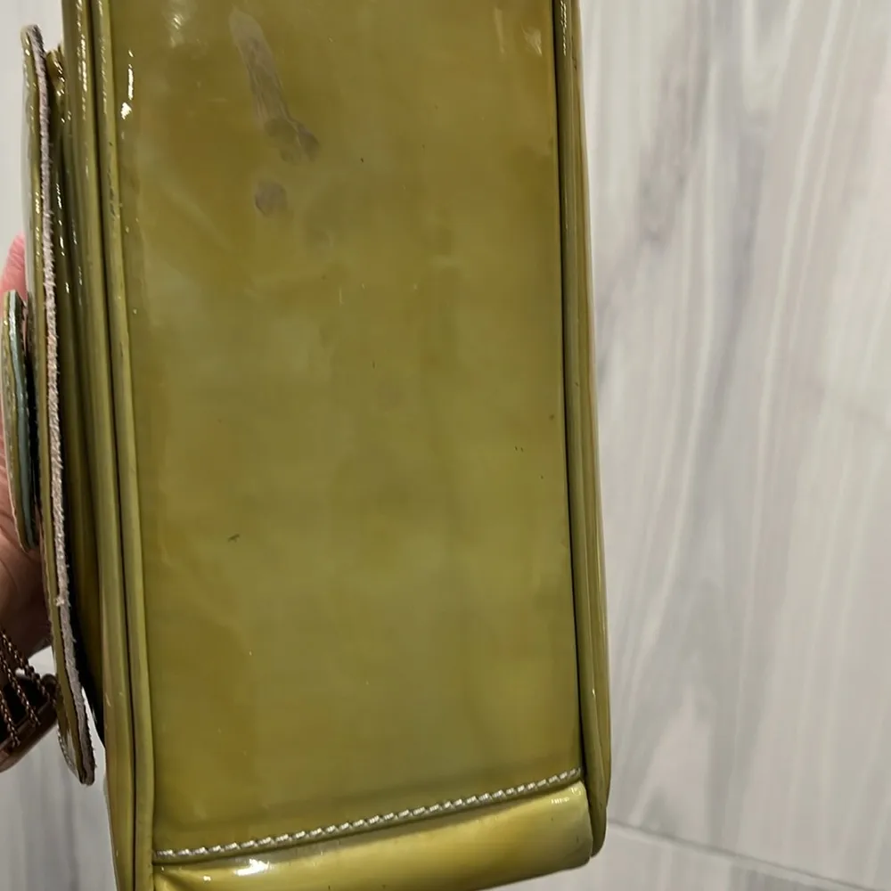 Furla Green Patent Leather Handbag  GUC - some color transfer and marks - Image 6