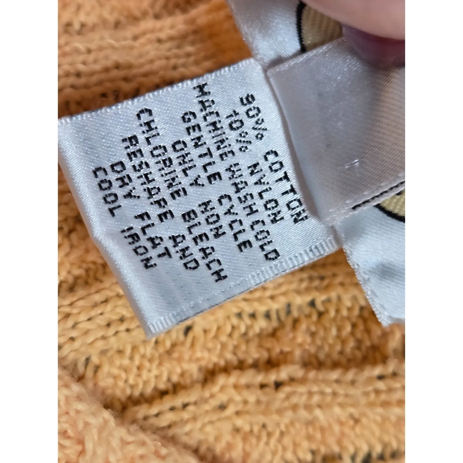 Talbots Orange Sherbet V Neck Cable Knit Pullover Sweater Tank Set Large - Image 5