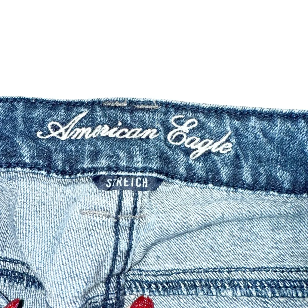 American Eagle Vintage Flare Paint Splattered Jeans size 4 - Image 2