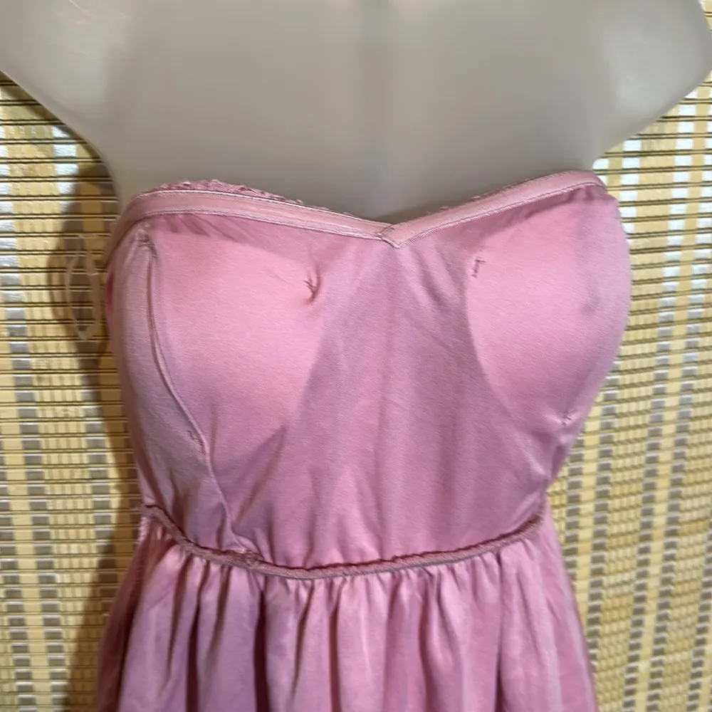Wet Seal Pink Strapless Bustier Baby Doll Tank Top Mini Dress Lace Layers L NWT - Image 14