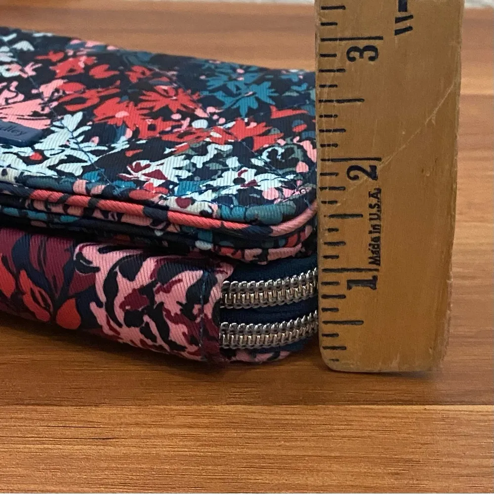Cabbage Rose Cabernet RFID All In One Crossbody Bag Wallet - Image 4