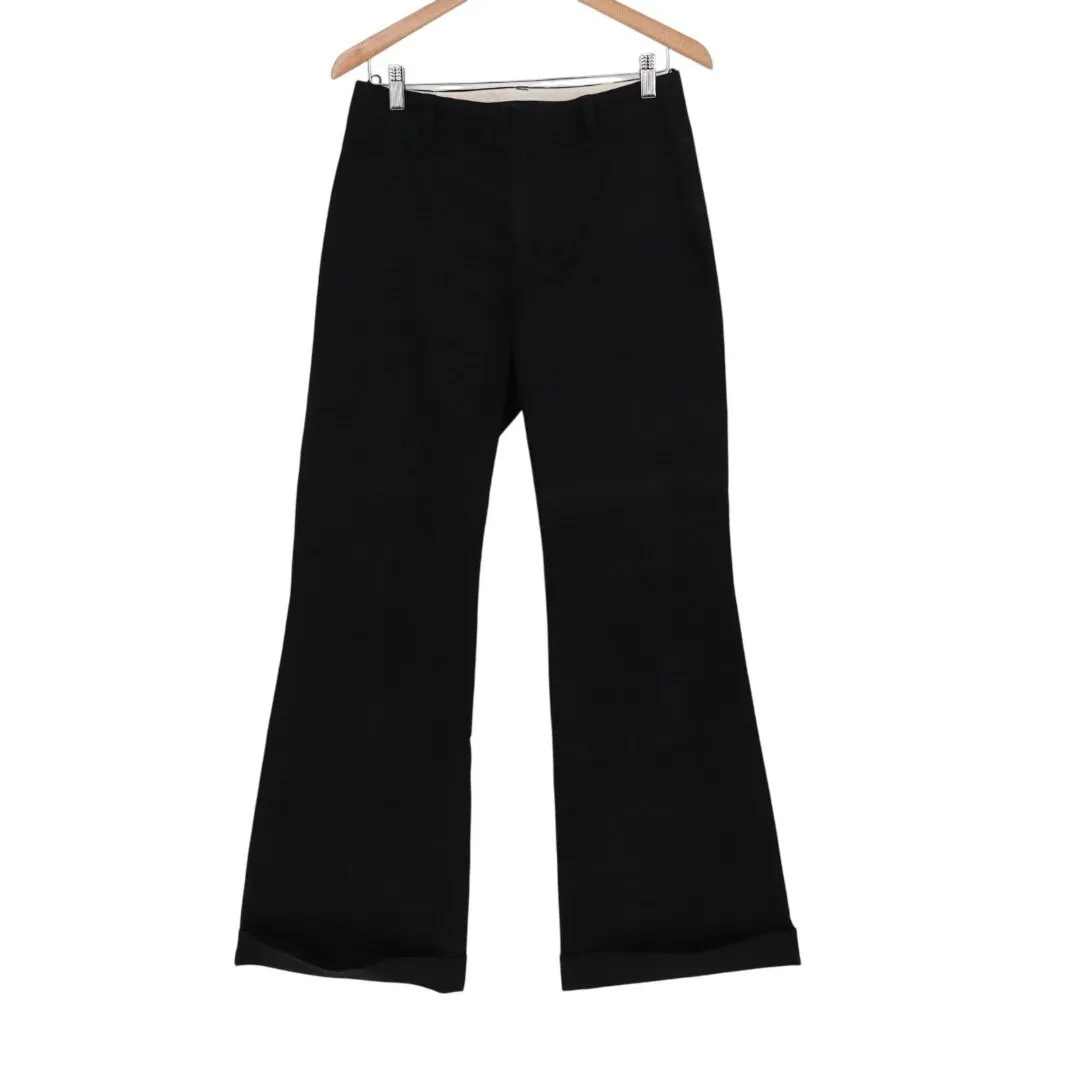 GAP Black Wide Leg Trousers Dress Pants Size 6R Cuffed - Image 2