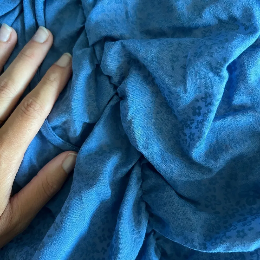 Hello Molly  blue floral ruched bodycon off the shoulder mini dress - Image 5