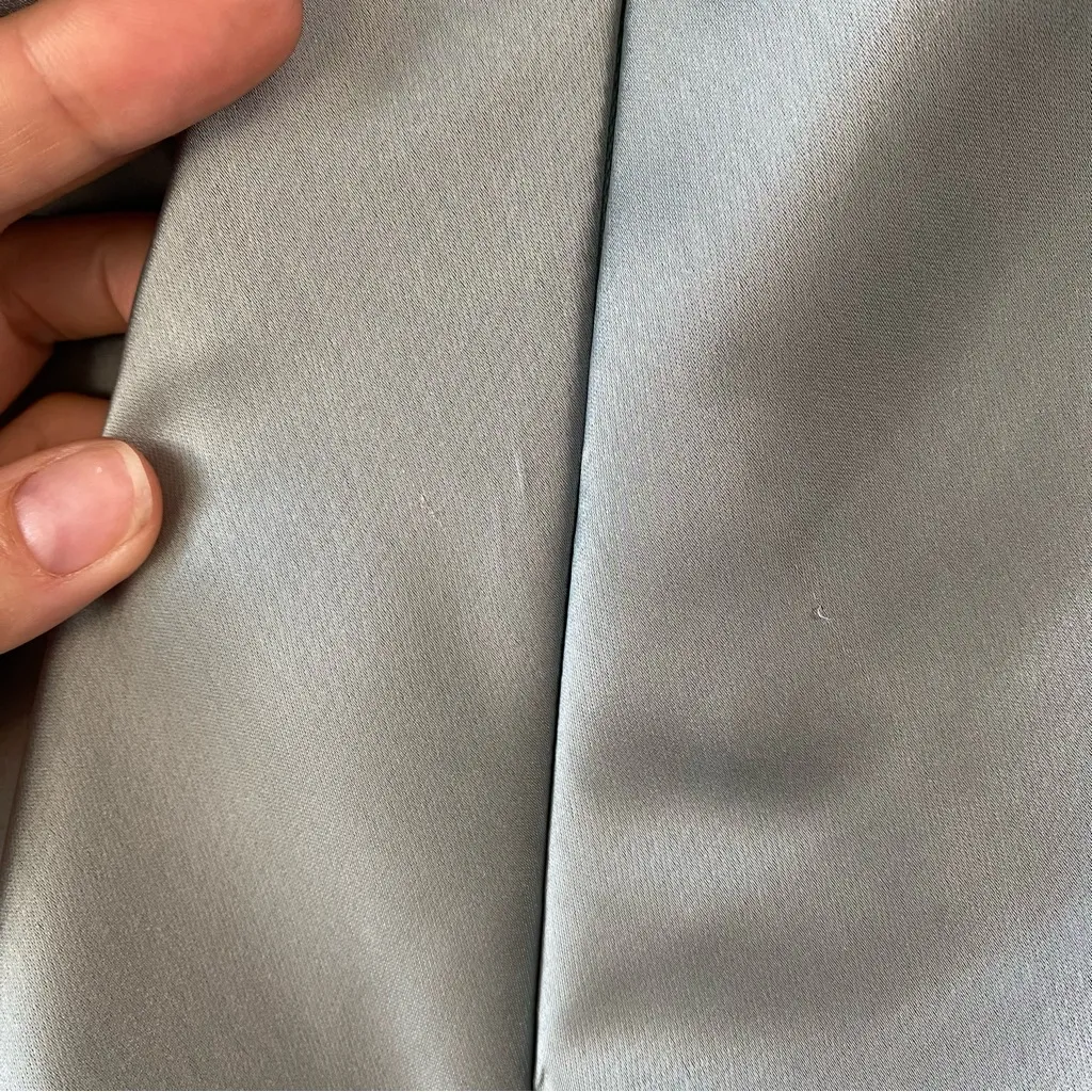 Amsale The Slouch One Shoulder Satin‎ Midi Dress Jade Green 4 - Image 11