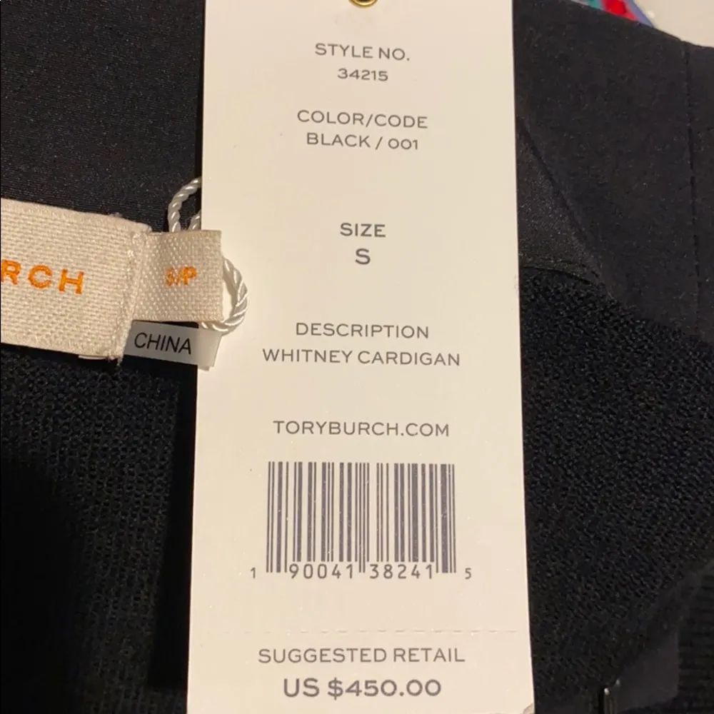 Tory Burch Whitney Cardigan Black silk wool S NWT - Image 7