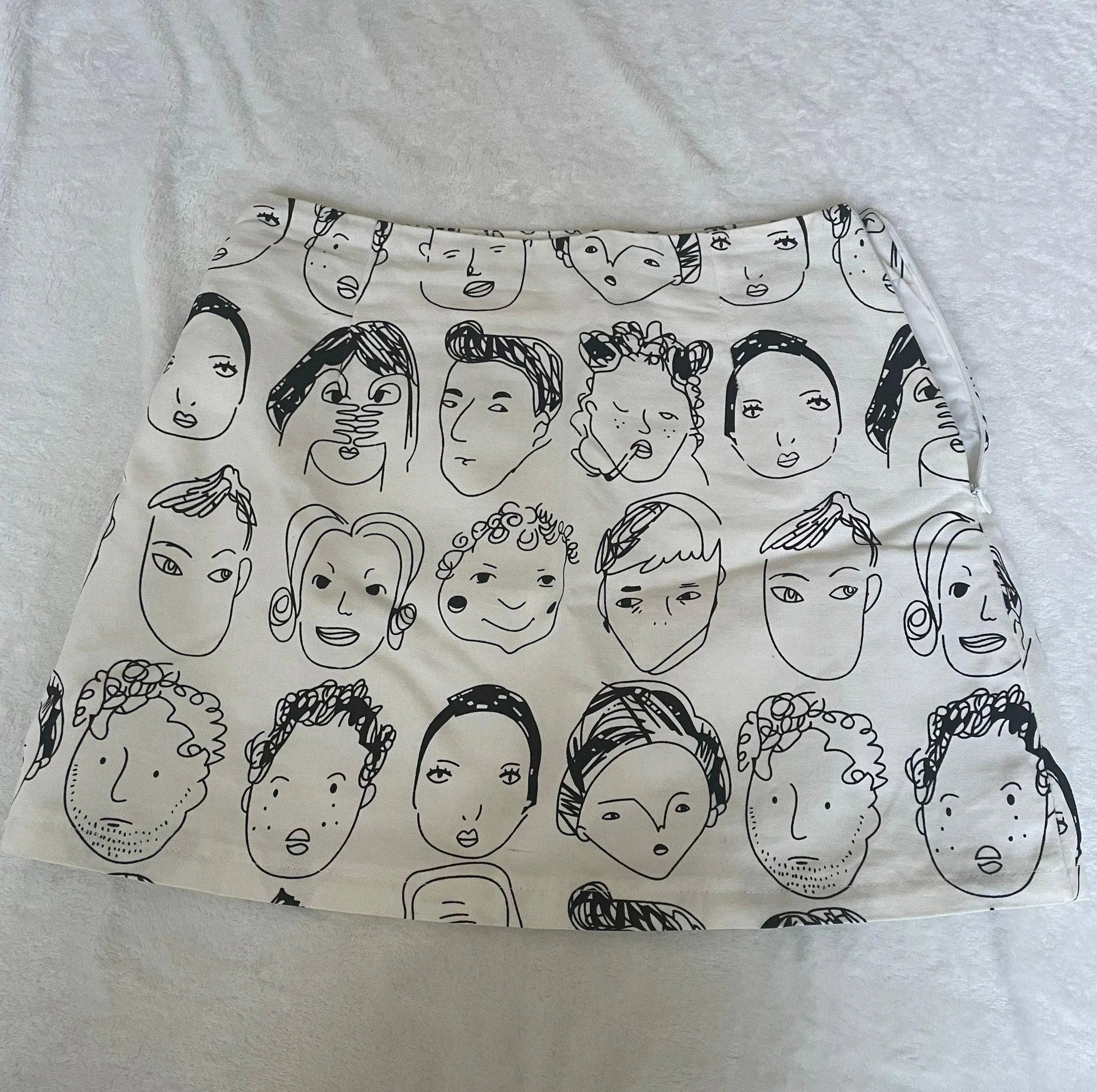 Abstract Face Art Mini Skirt - Image 3