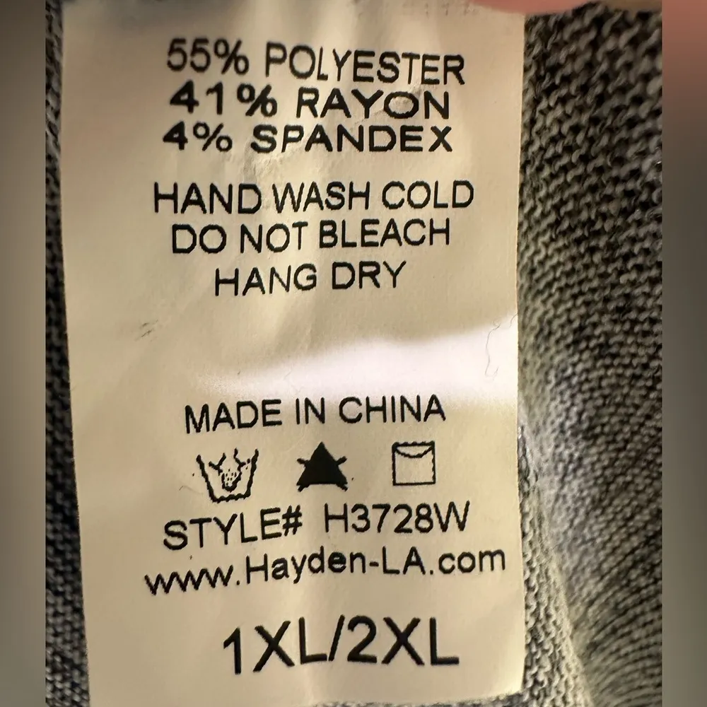 Hayden Los Angeles Cardigan Top Womens 1XL/2XL Gray Aztec Crochet Short Sleeve Black Size 1X - Image 3