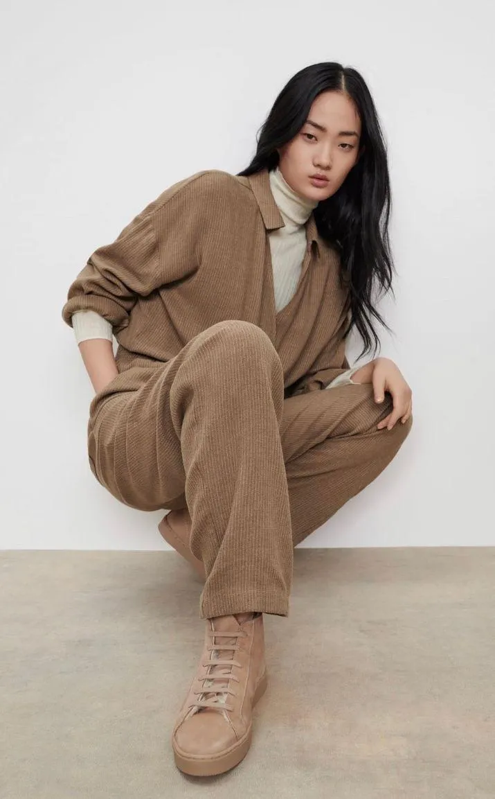 High-top leather sneakers in beige (Size 8) - Image 6