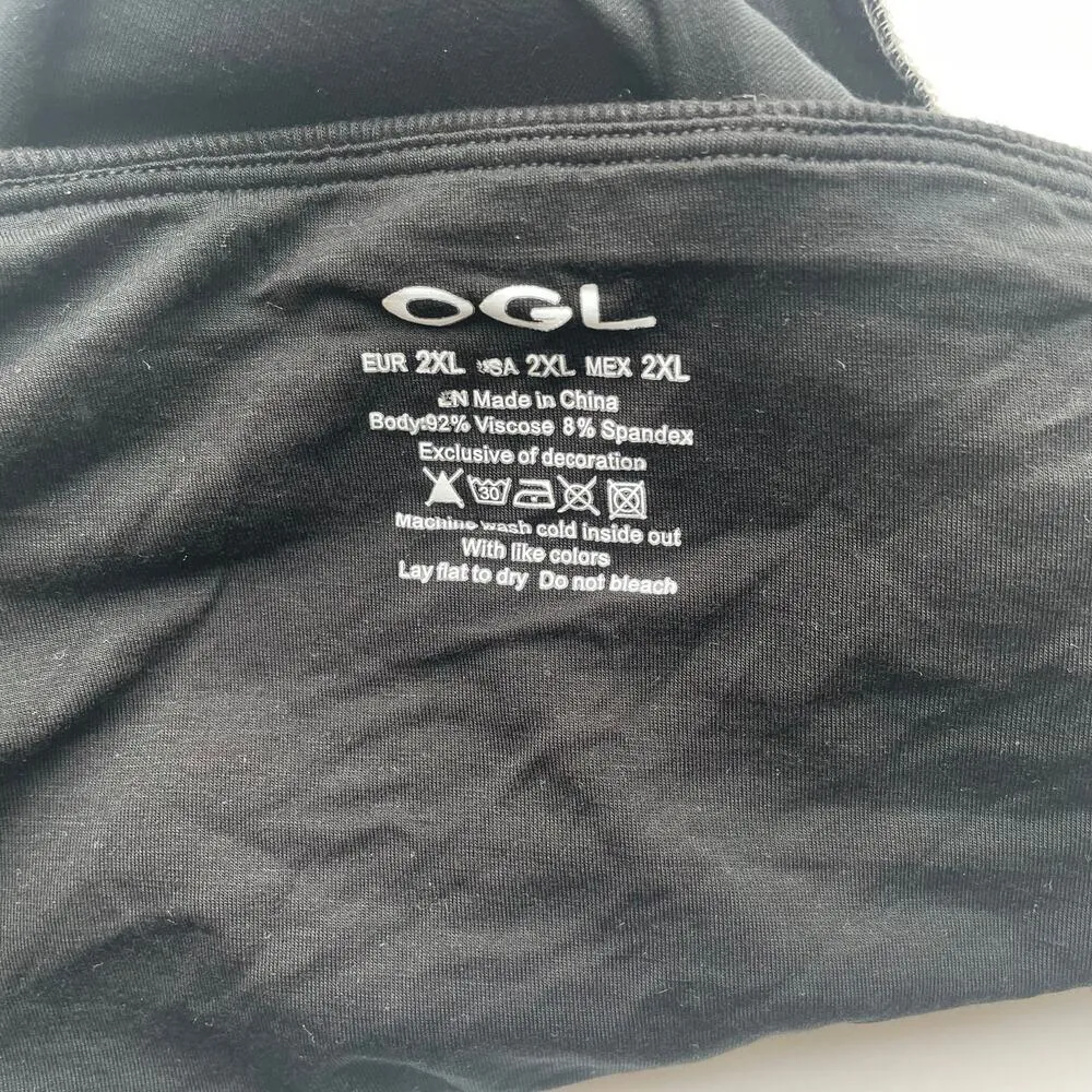 OGL Brami Tube Top Cropped Ribbed Contrast Trim Black Size 2XL NEW - Image 5