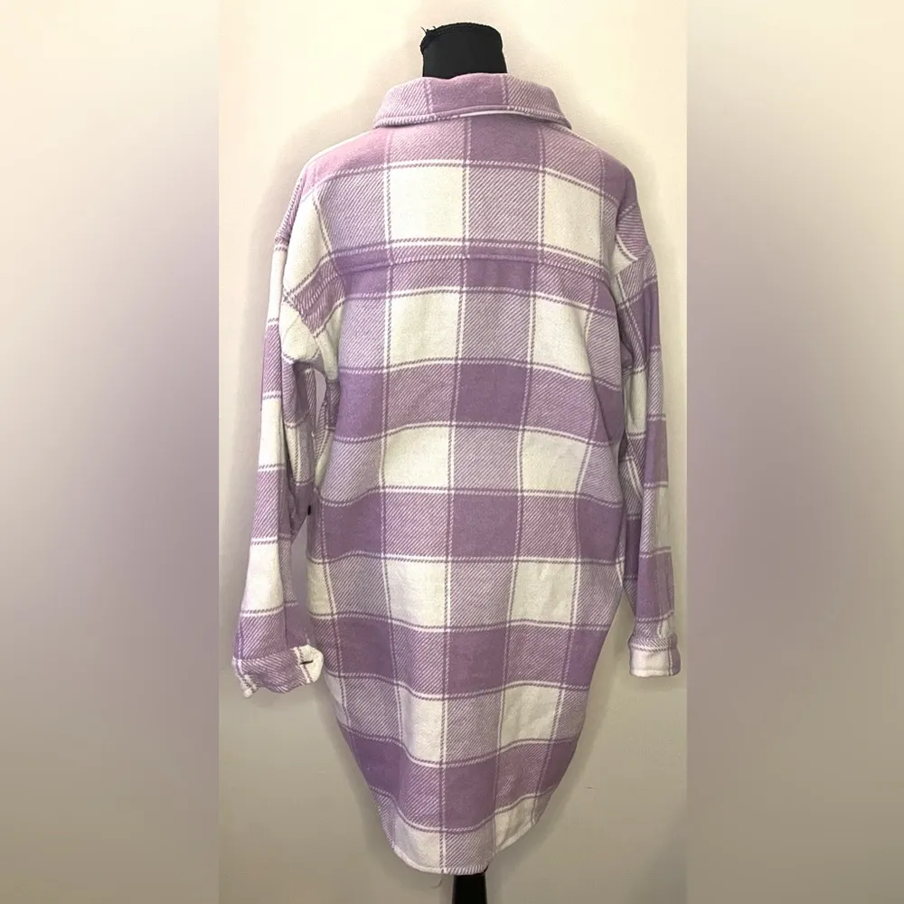 Vigoss- White‎ and Purple pea coat flannel Size L - Image 4