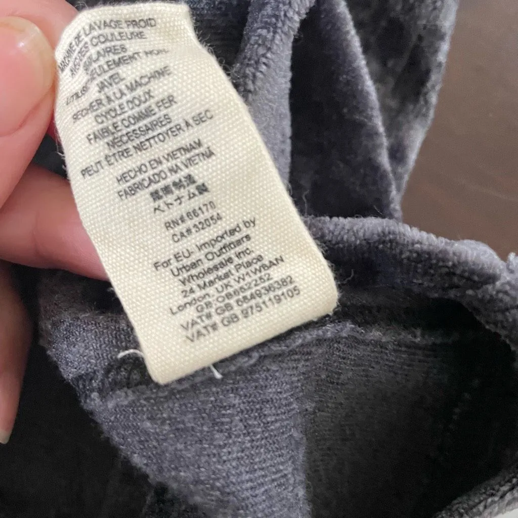 We The Free People Crushed Velvet Sweatshirt Dark Grey M - Image 9