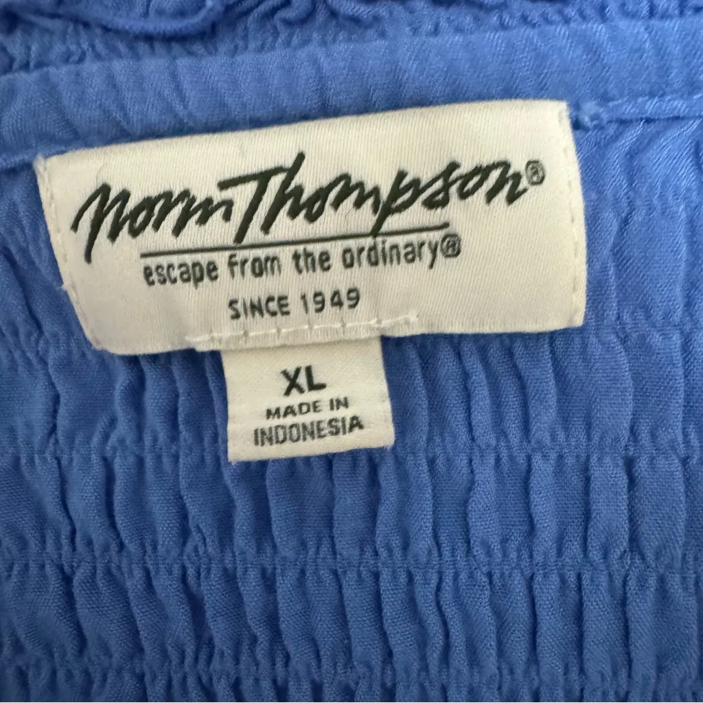 Norm Thompson Women Blue Smoked Fabric‎ Button - Image 9