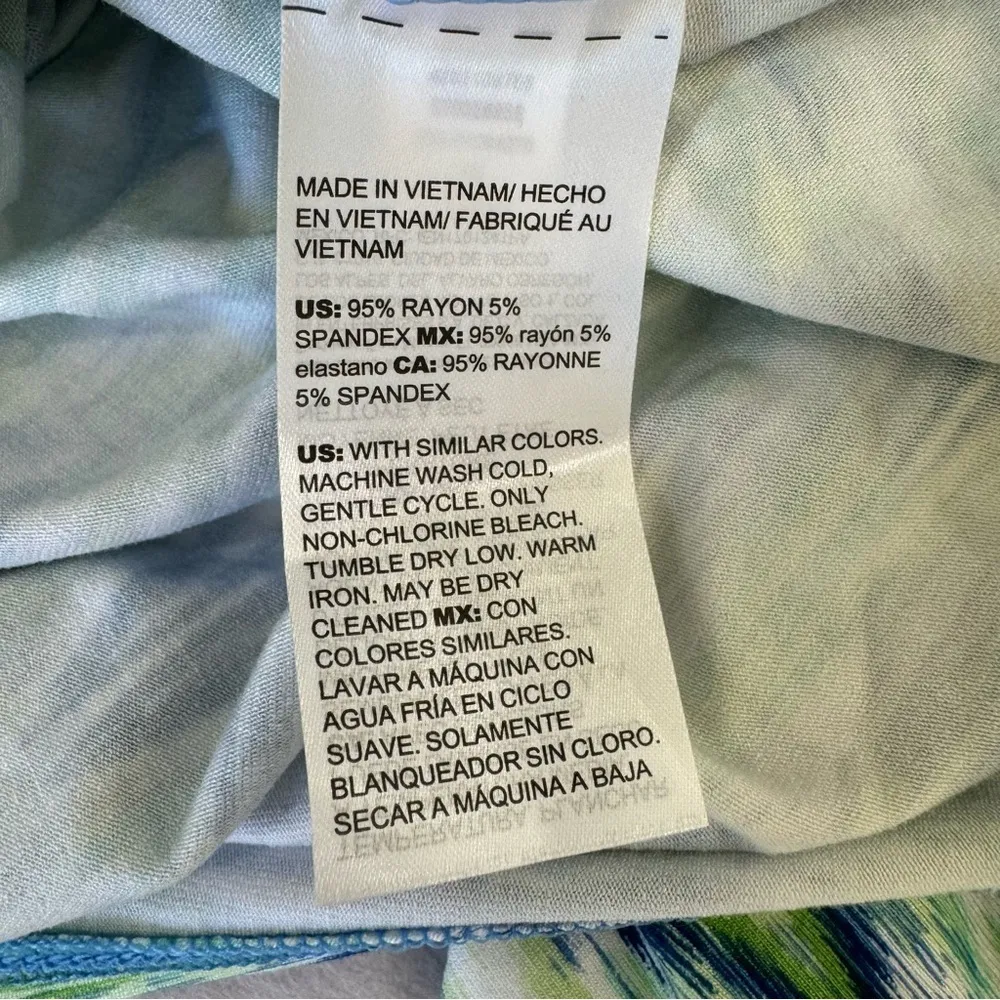 Chico’s Ikat Popover Maxi Dress Print Blue & Green Sleeveless Boho Vacation 0/S - Image 16