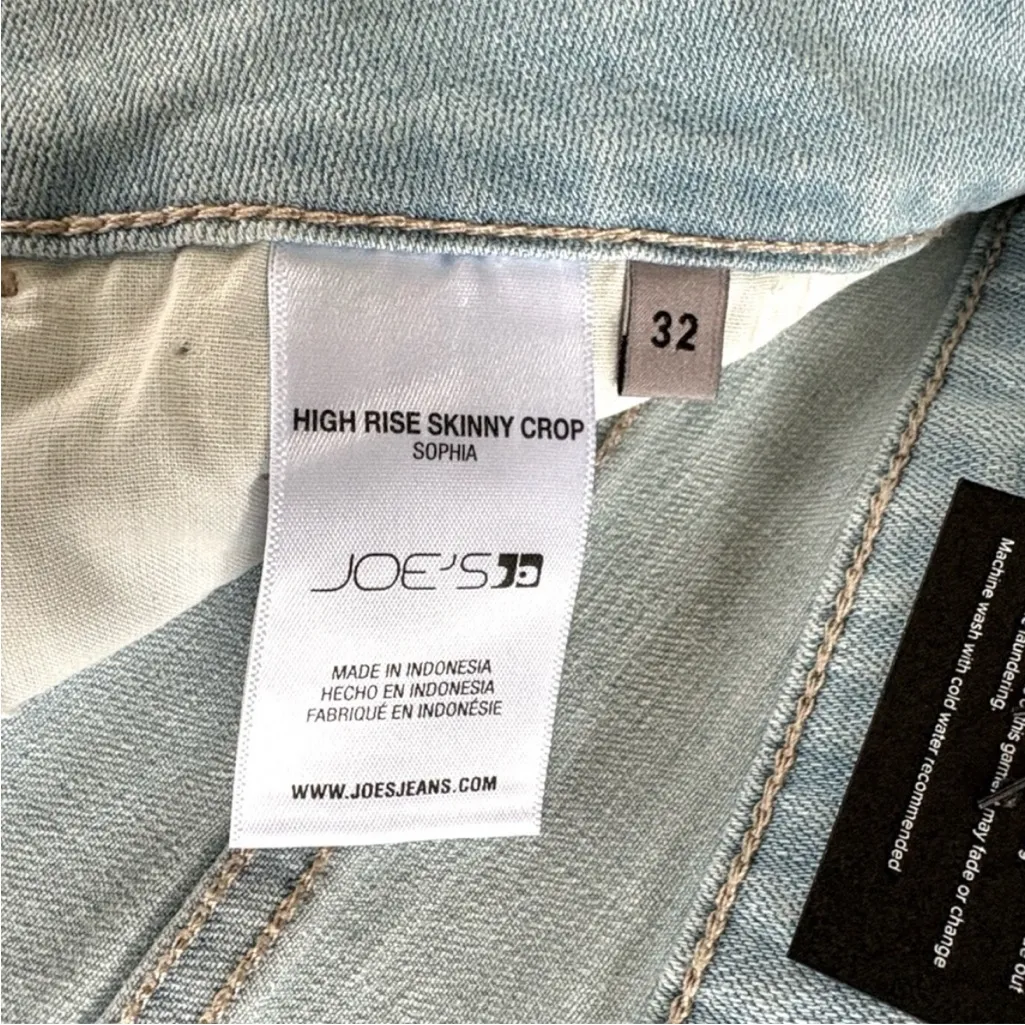 NWT Joe's Jeans High Rise Skinny Crop Jeans Sophia Wash Size 32 Retail $198.00 - Image 7
