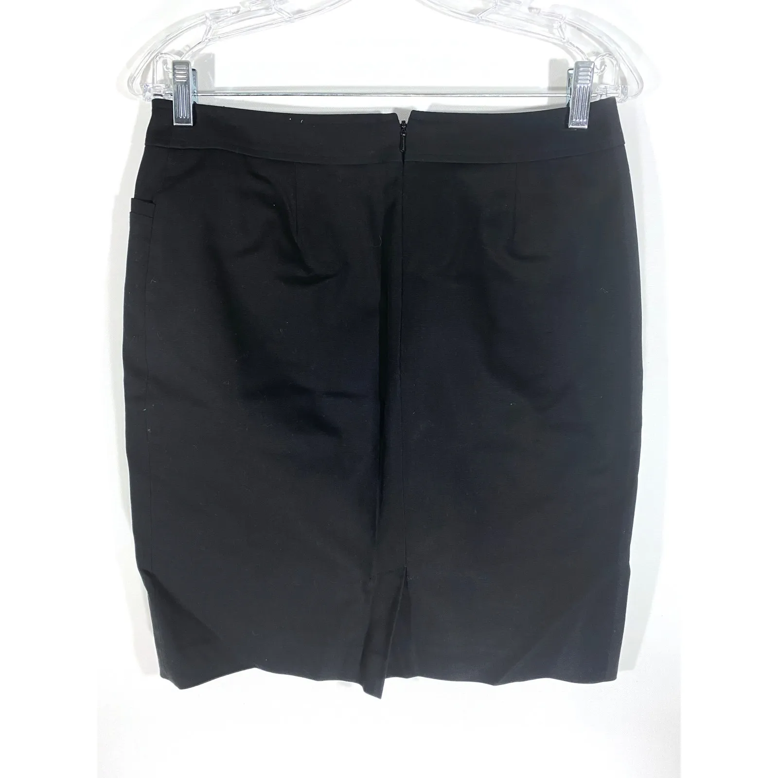 Halogen Black Pencil Skirt Womens 6 Zip Back Lined Classic Career Professional - Image 2