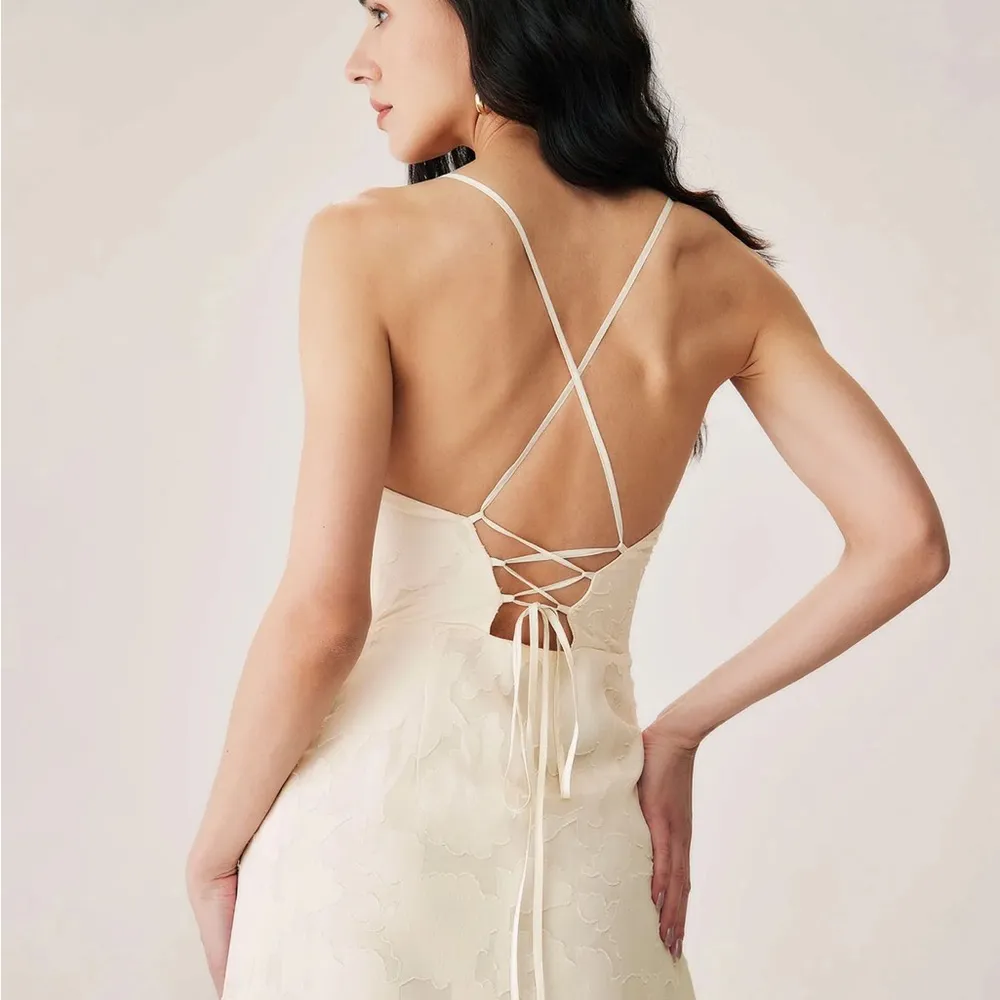 RIHOAS Apricot Jacquard Corset Slip Maxi Dress 75 Size L - Image 6