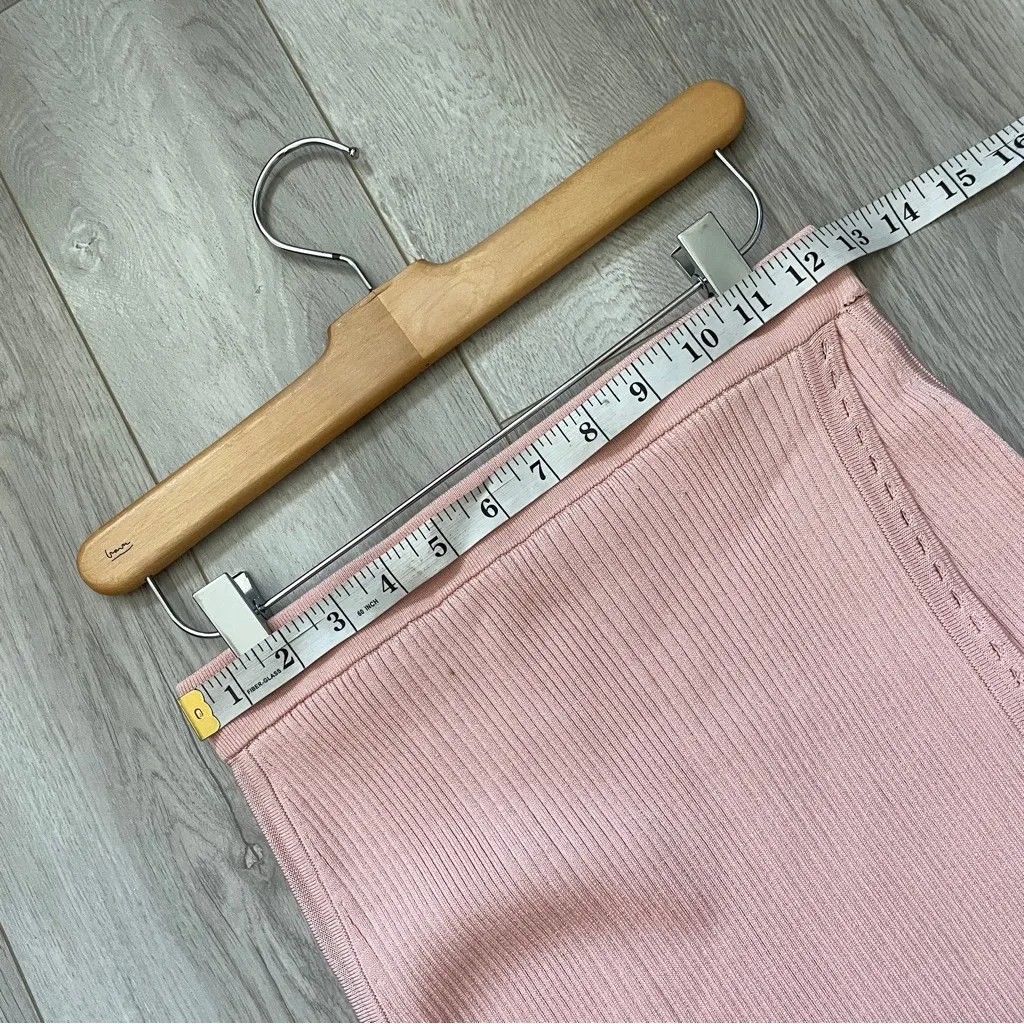 Jonathan Simkhai Skirt ribbed knit wrap midi womens Pink (small) bodycon party - Image 3