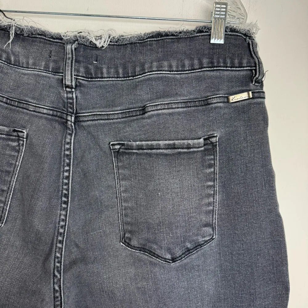 Kancan Frayed Waist High Rise Skinny Jeans Sz 20 Black Wash Distressed Hem - Image 11