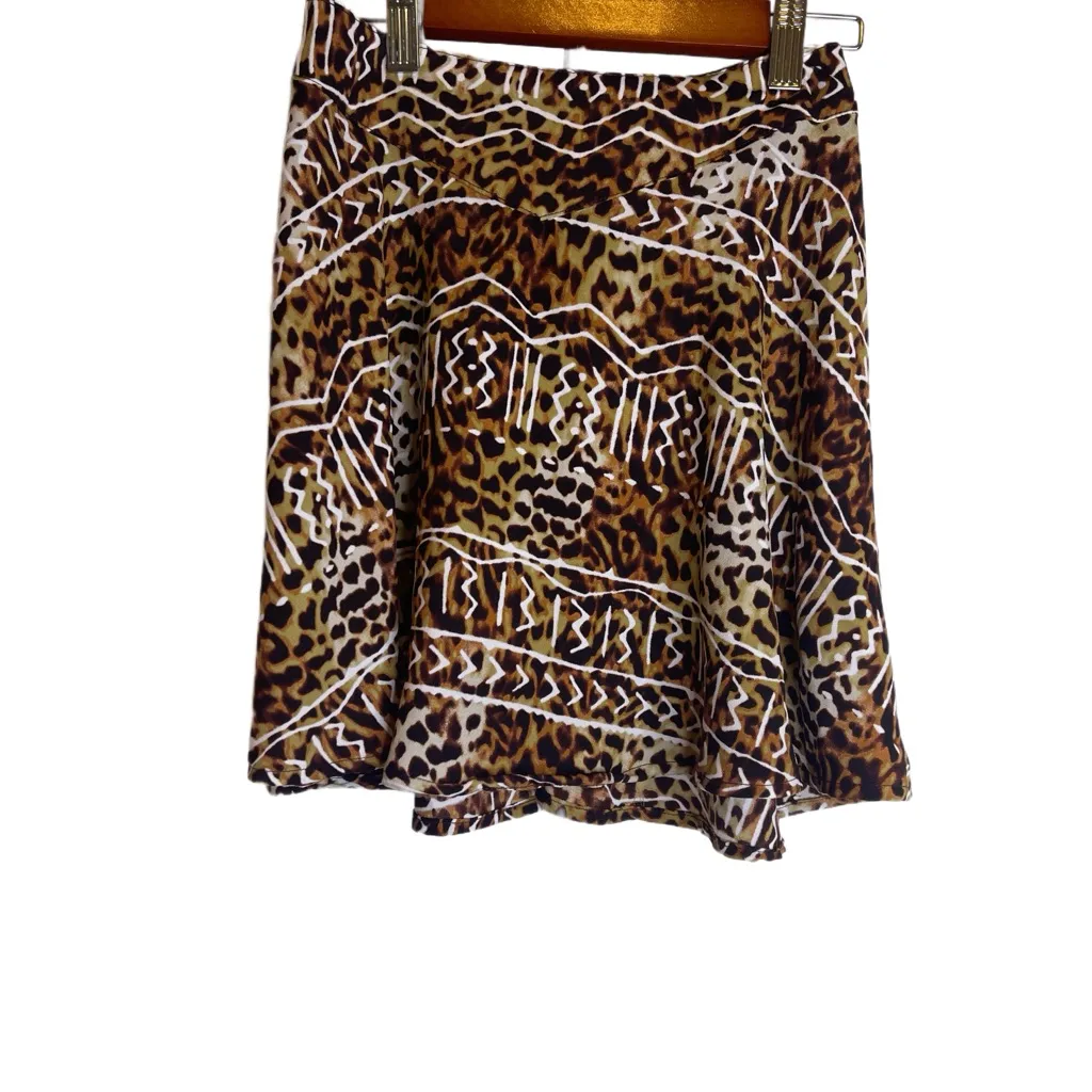 Silence + Noise Leopard Print Mini Skirt XS Urban Outfitters Animal Tribal Y2K - Image 4
