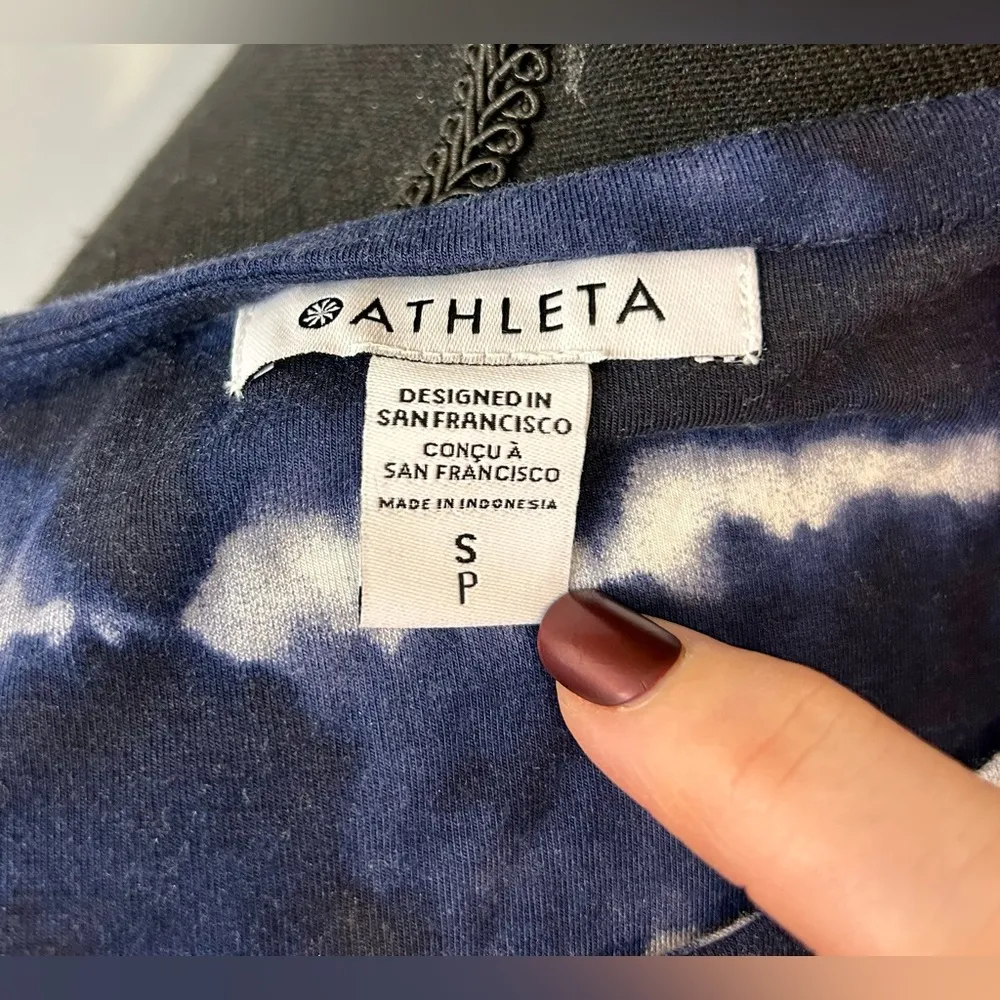 Athleta Santorini Thera Dress Tie Dye Stripe Dress Navy Size Small - Image 11