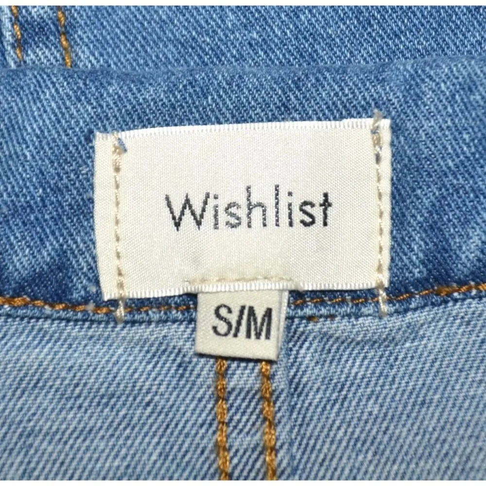 Wishlist Oversized Blue Denim Snap Button Front Jean Jacket Size S/M Belted - Image 12