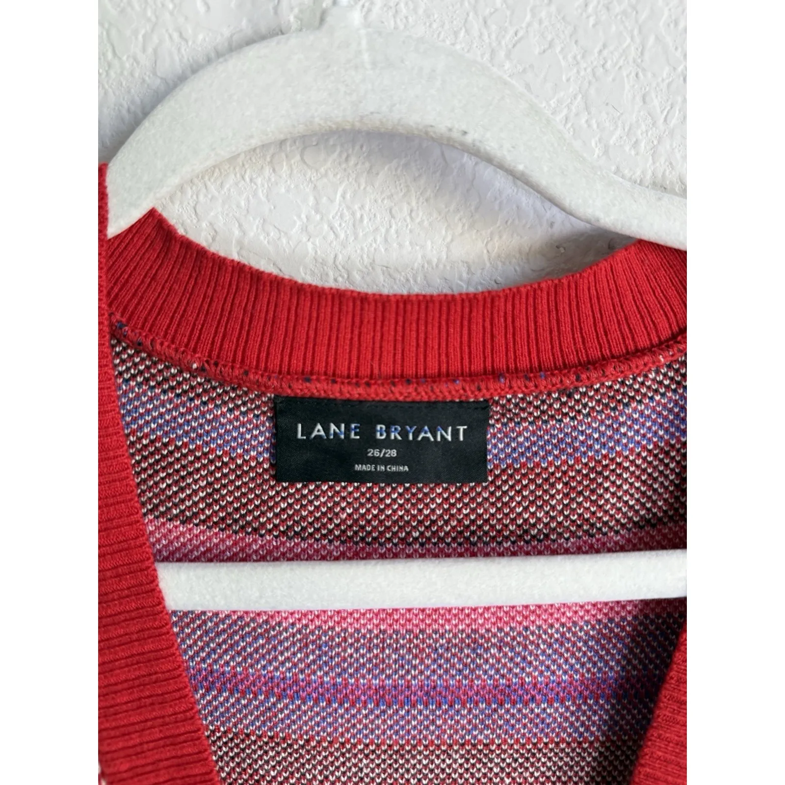 Lane Bryant Womens Cardigan‎ Plus 26 Red Fair Isle Snowflake Cottagecore Holiday - Image 11