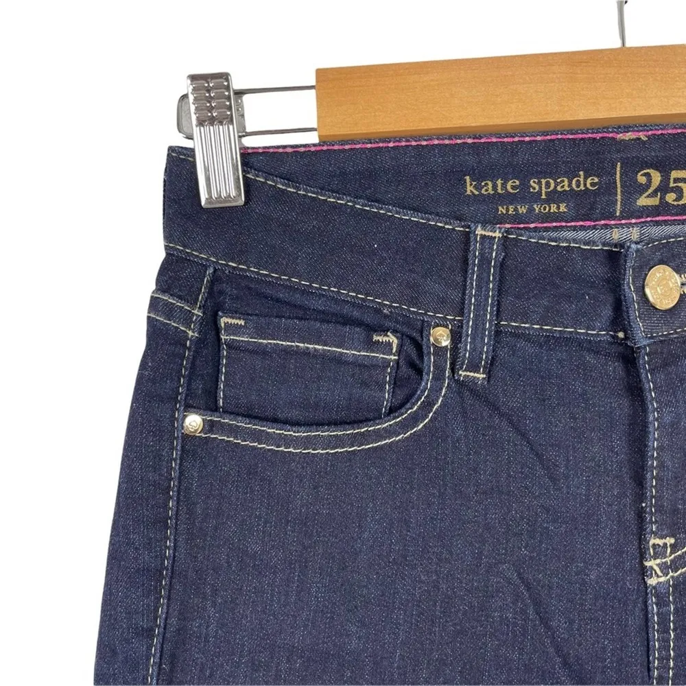 Kate Spade Broome Street Jeans Straight Leg Dark Wash Stretch Denim Size 25 - Image 5