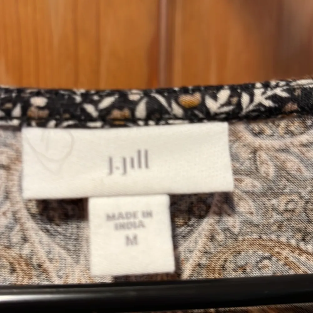 J.JILL paisley boho tassel tunic 3/4 sleeve top size medium. - Image 5